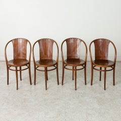 Set di quattro sedie da bistrot austriache in stile Art Déco di Kohn