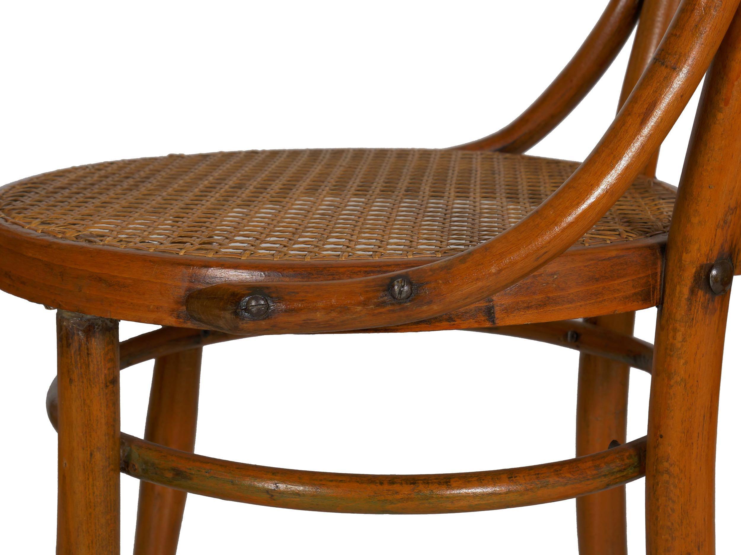 Set of Four Austrian Bentwood Vintage “Angel Chairs” No. 36 by Josef Kohn 10