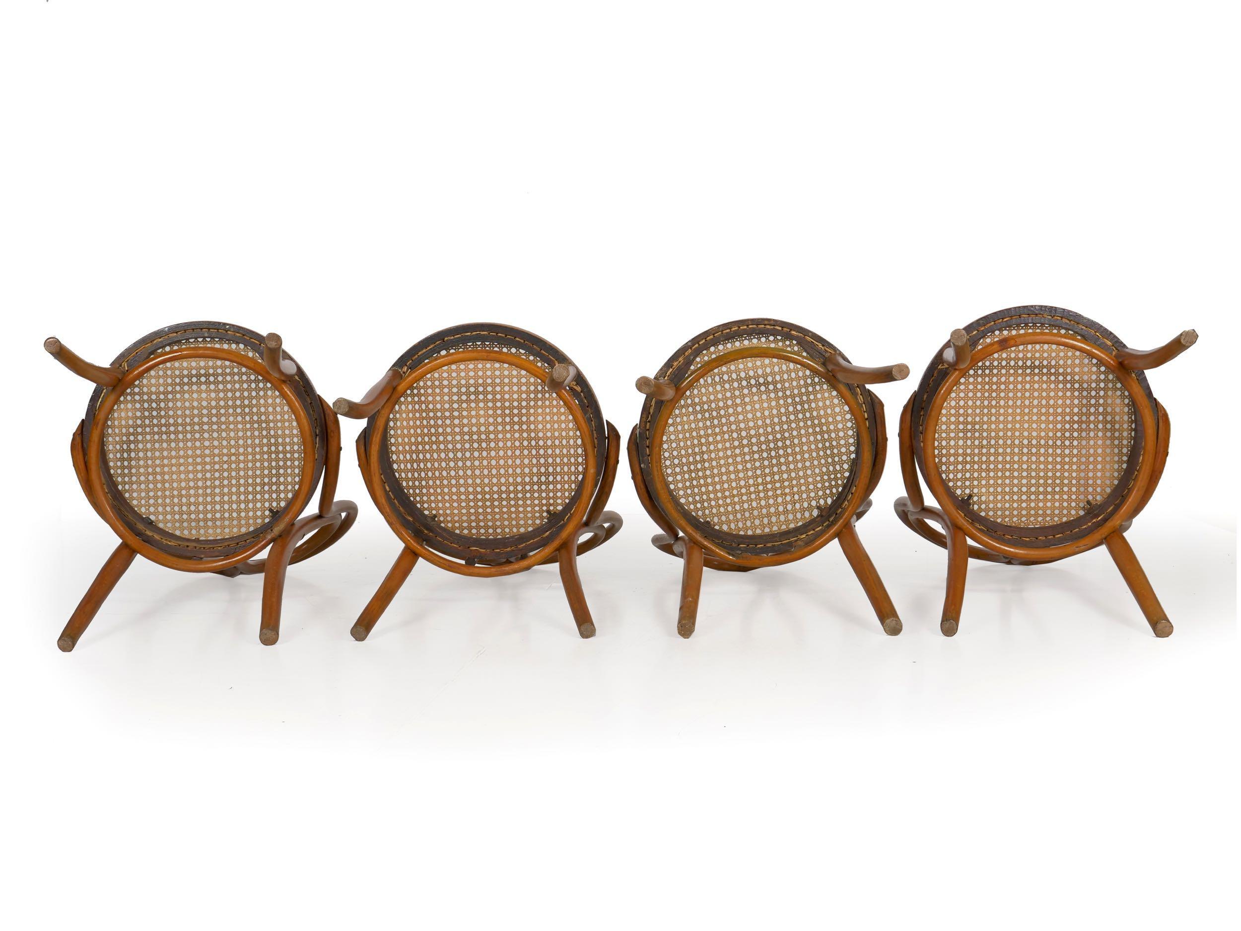 Set of Four Austrian Bentwood Vintage “Angel Chairs” No. 36 by Josef Kohn 13