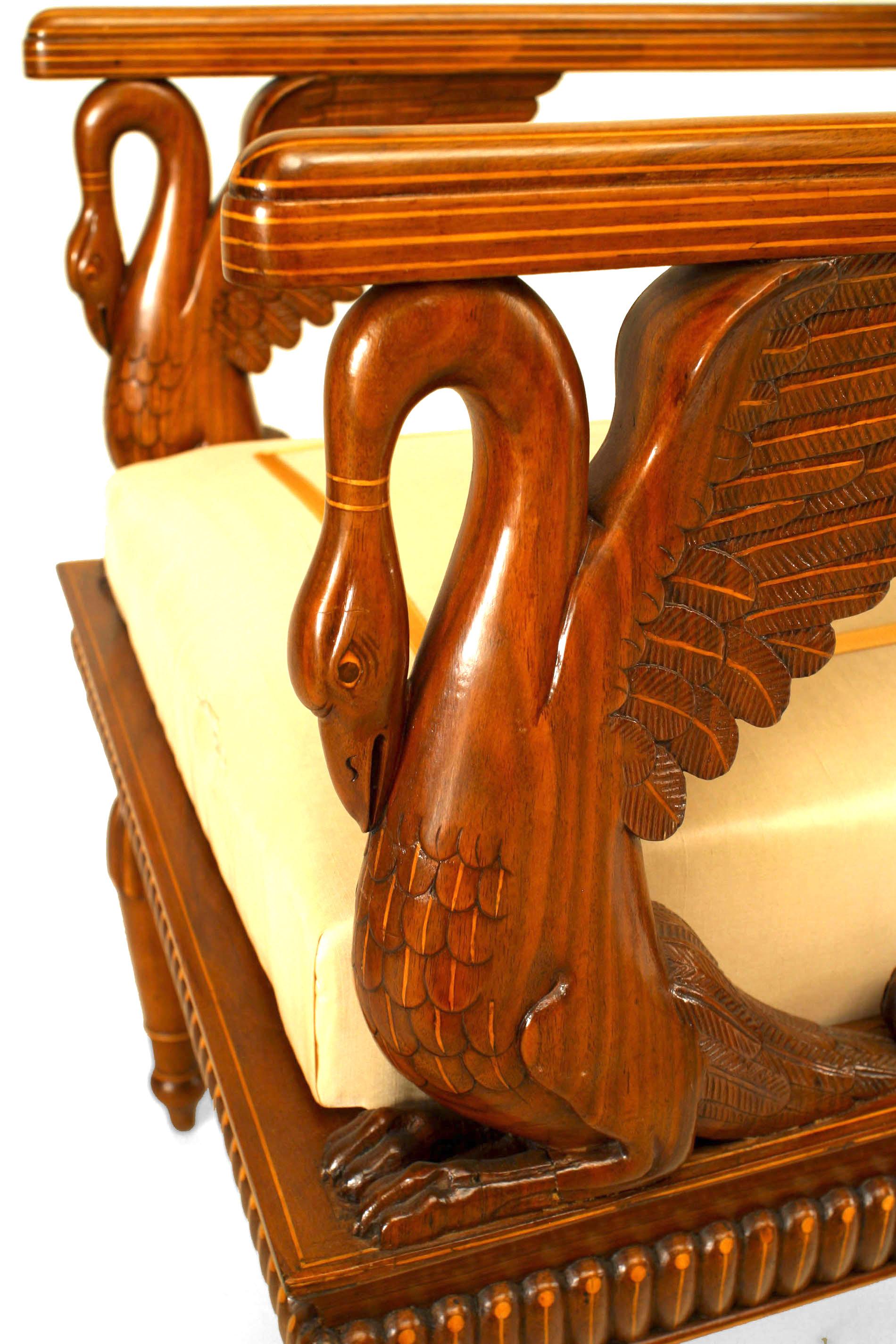 Set of 4 Austrian Neoclassic Fruitwood Arm Chairs For Sale 2