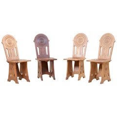 Set of Four Avantgarde Art Deco Chairs, France 1930s