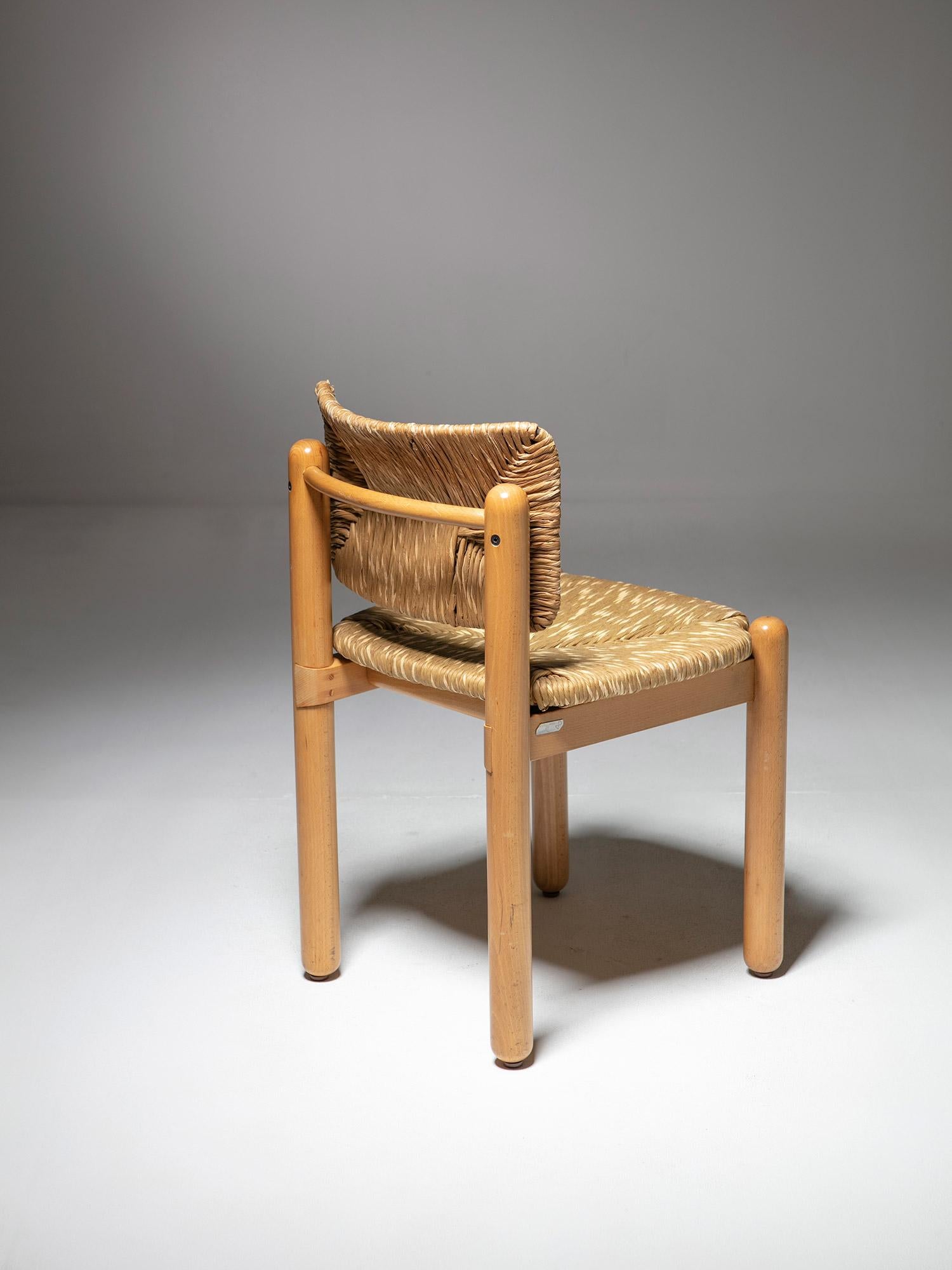 Late 20th Century Set of Four Baba Wood Chairs by Assostudio for Pozzi & Verga, Italy, 1980s For Sale