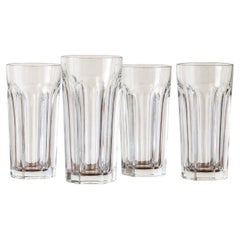 Juego de cuatro vasos altos de cristal «Harmonie» de Baccarat, Francia, alrededor de 1975