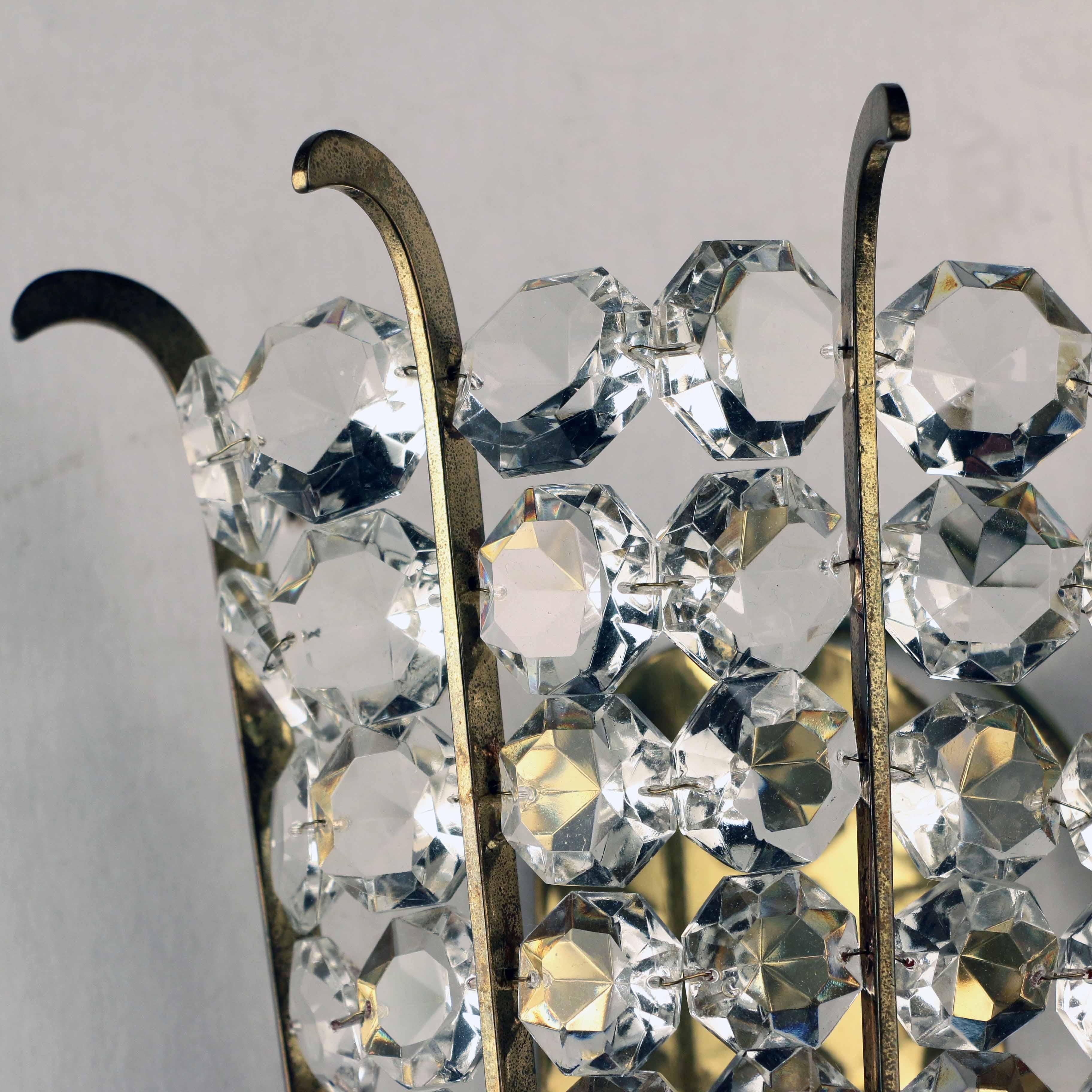 Crystal Set of Four Bakalowits Wall Sconces