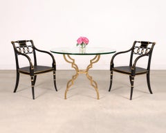 Set of Four Baker “Governor Alston” Cane Ebonized Dining Chairs