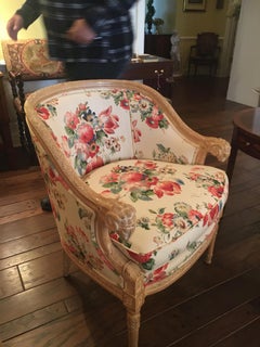 Set of Four Baker Hollywood Regency Armchairs Upholstered in Chintz, Very Chic