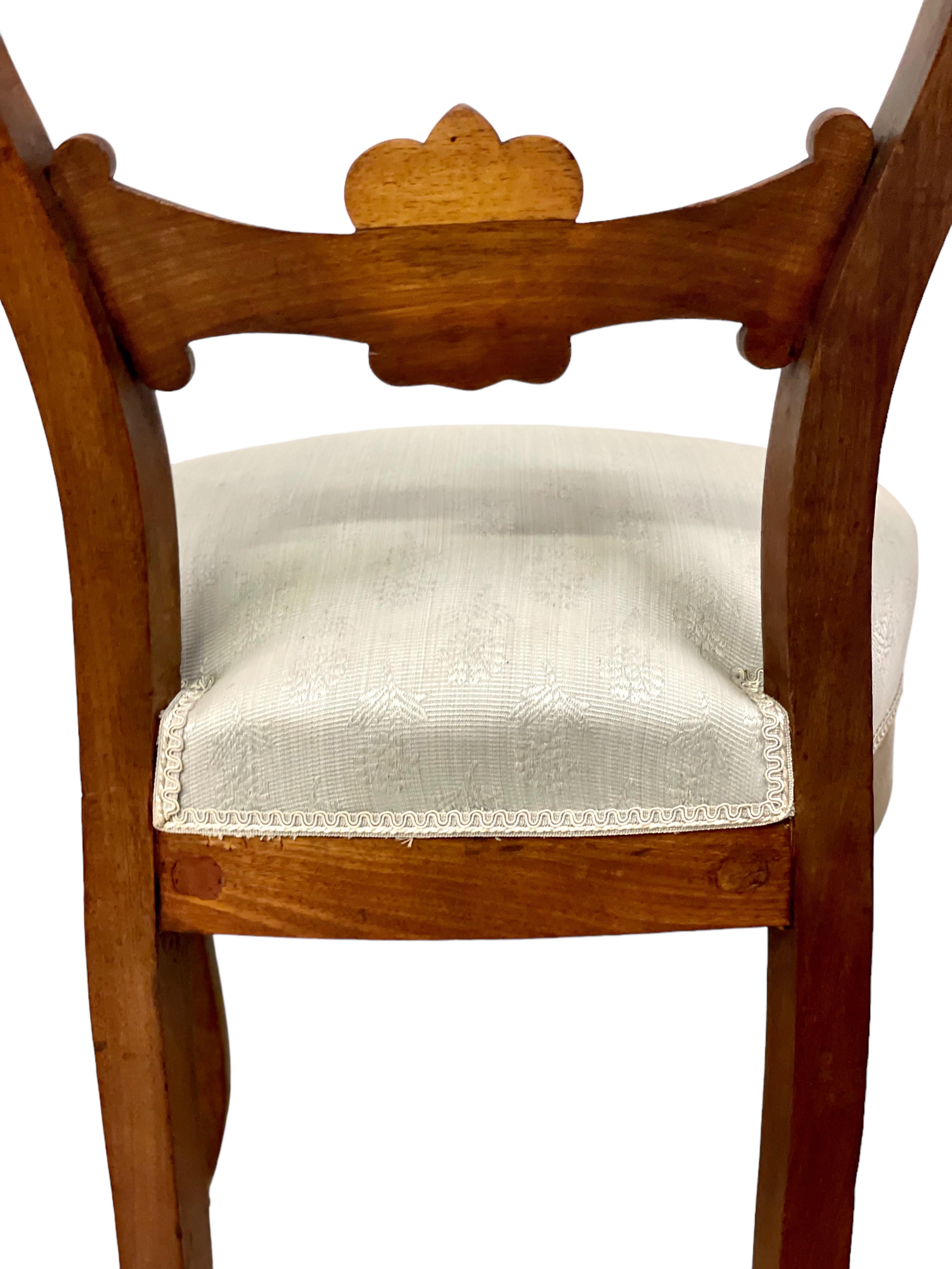 Fruitwood Set of Four Balloon-Back Napoleon III Dining Chairs For Sale