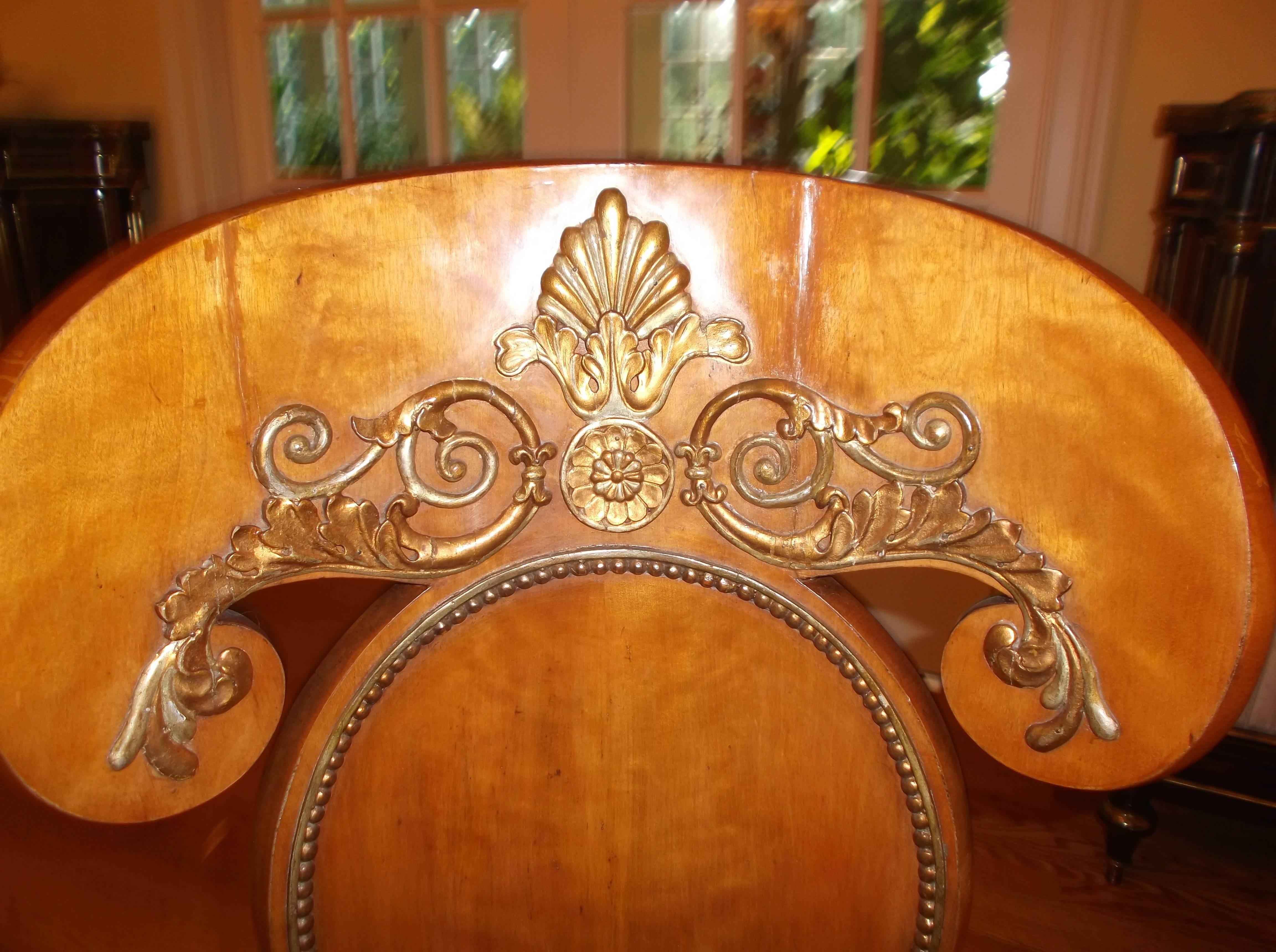 Carved Set of Four Baltic Empire Chairs For Sale