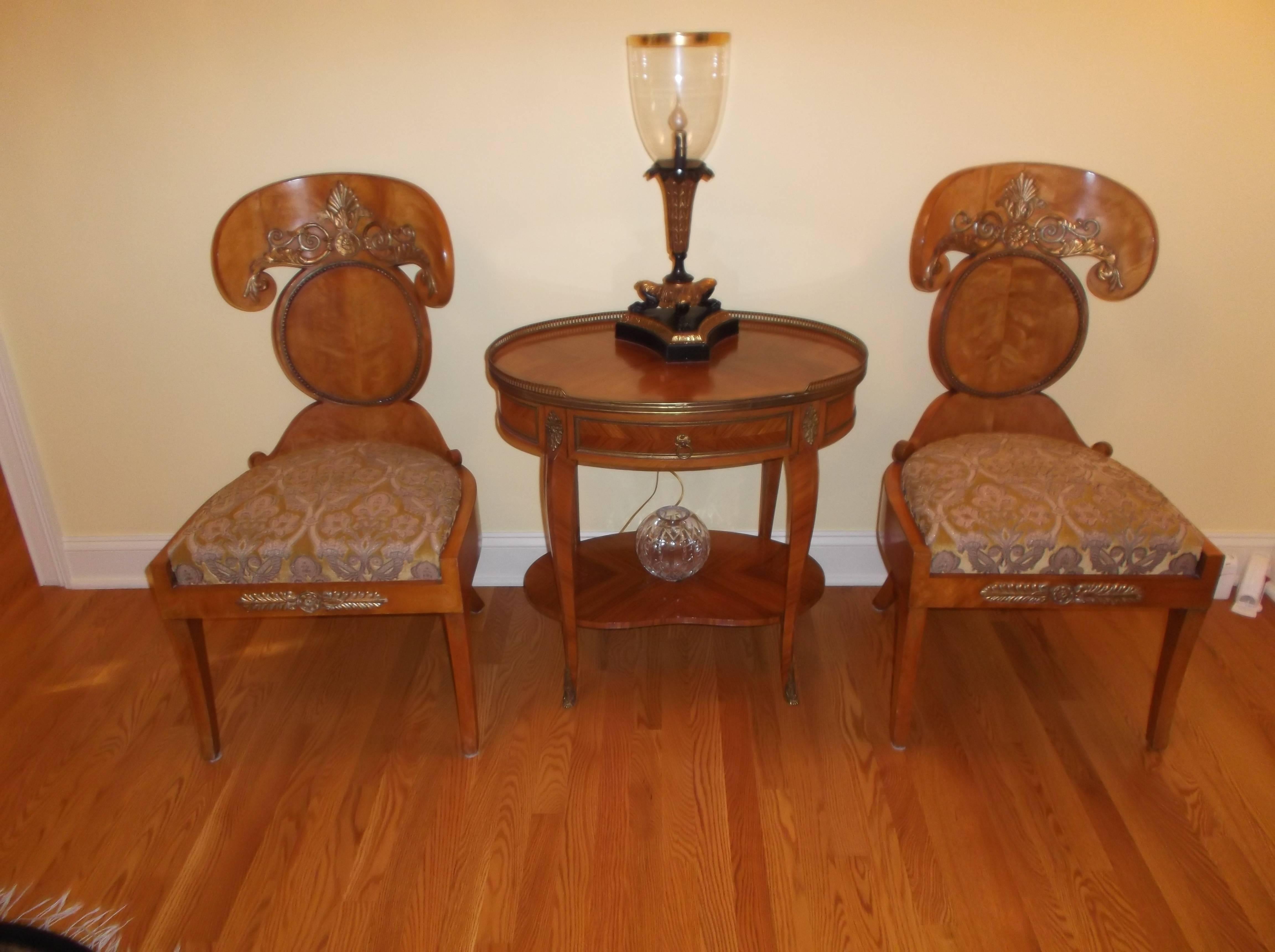 Birch Set of Four Baltic Empire Chairs For Sale
