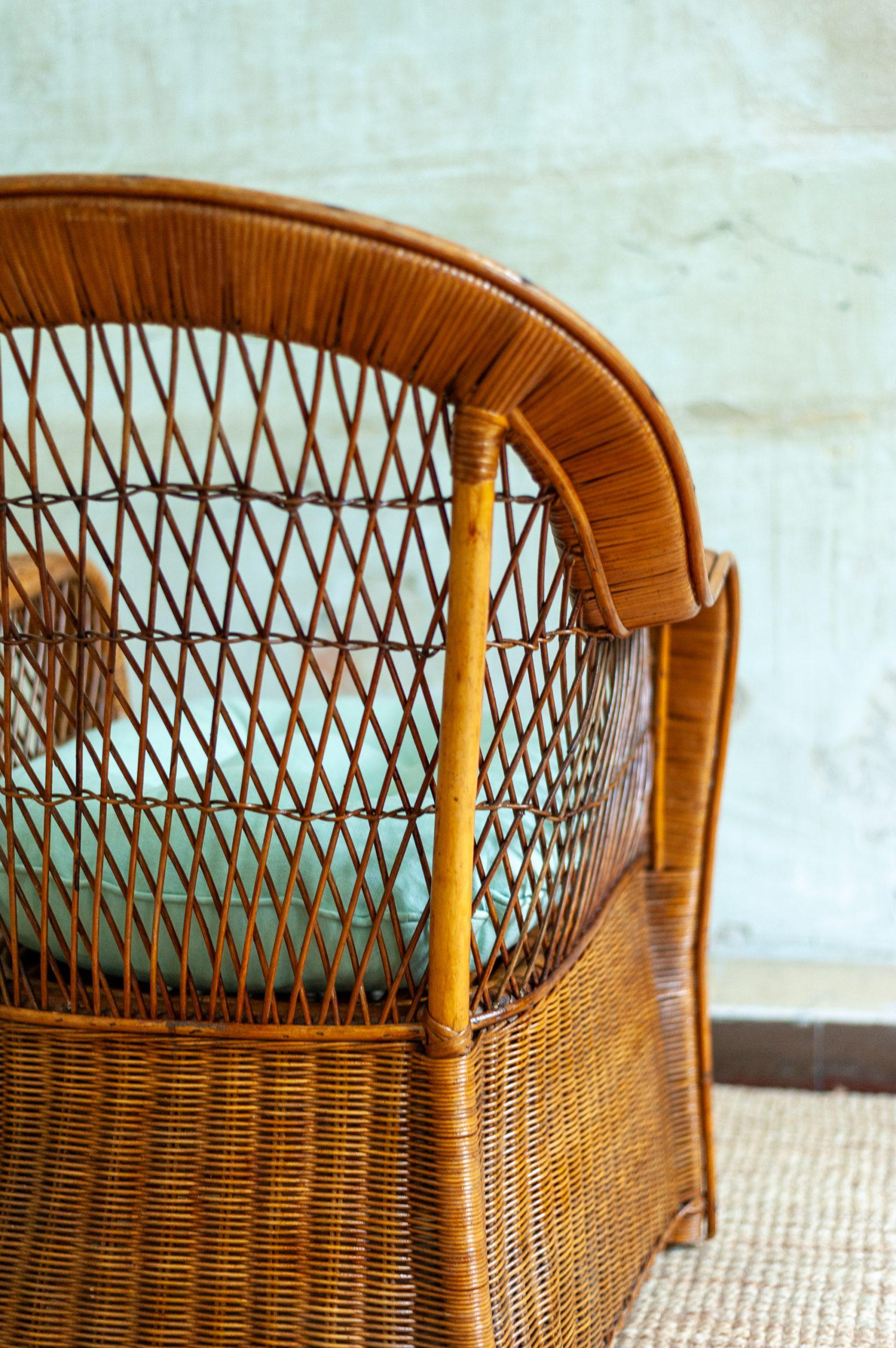 Set of Four Bamboo Armchairs – 1970s For Sale 5