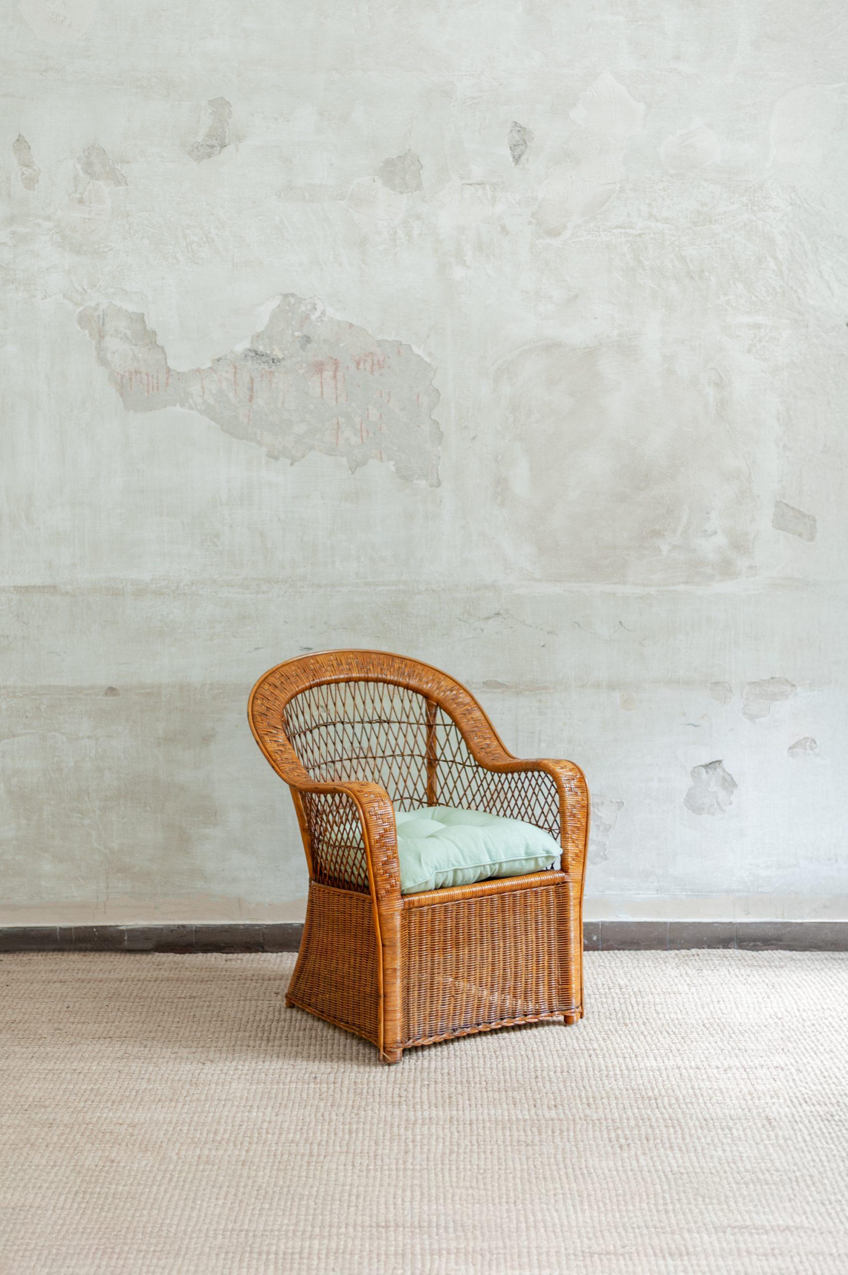 Late 20th Century Set of Four Bamboo Armchairs – 1970s For Sale