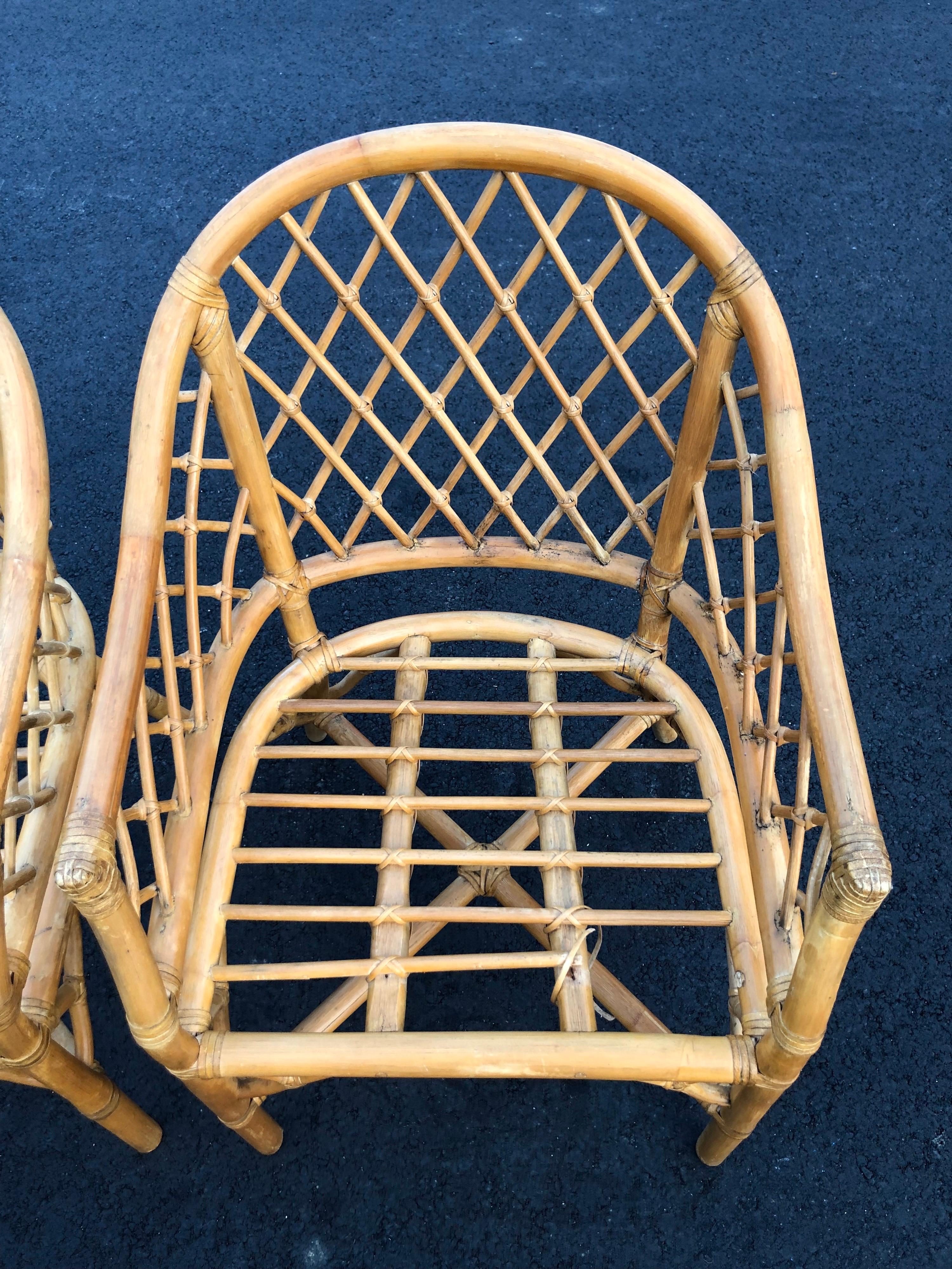 Set of Four Bamboo Chairs in the Style of of McGuire 8