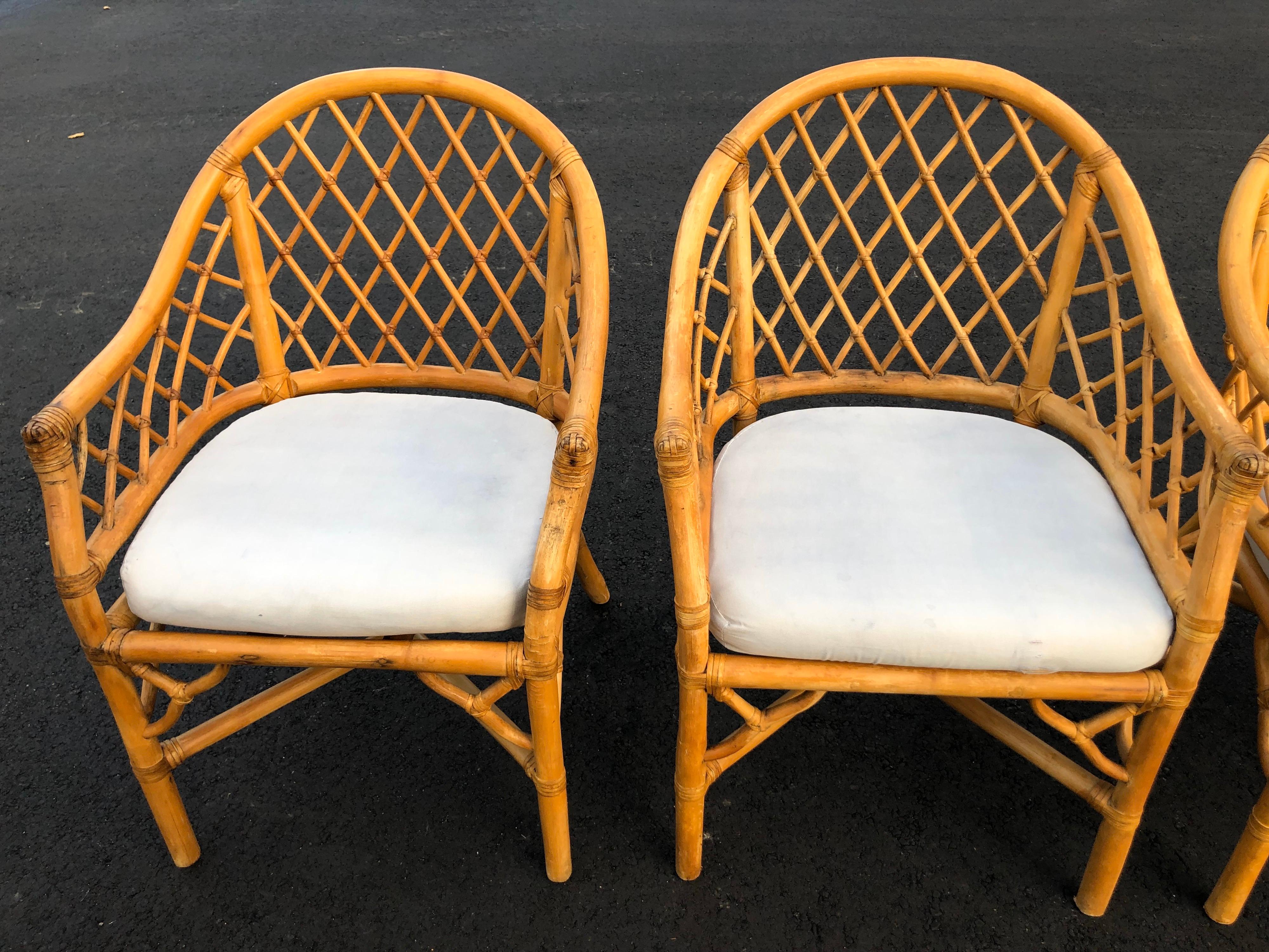 Set of Four Bamboo Chairs in the Style of of McGuire 3