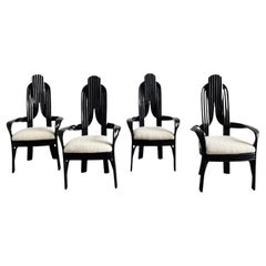 Set of Four Bamboo Dining Chairs by Axel Einthoven for Rohe Noorwolde
