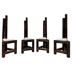 Set of Four Bamboo Dining Chairs