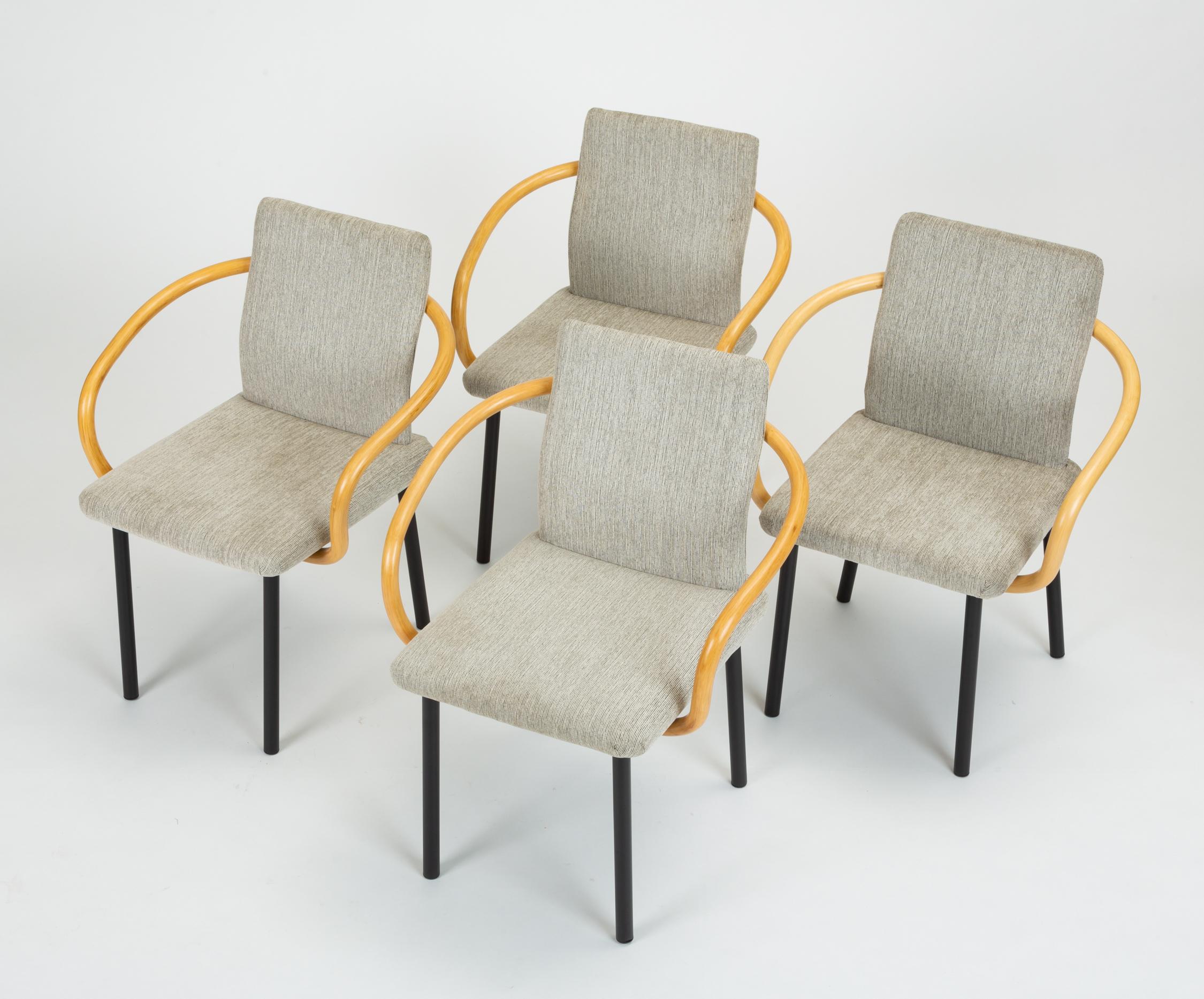 Set of Four of Ettore Sottsass for Knoll Bamboo Mandarin Chairs 7