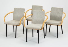 Vierer-Set Ettore Sottsass für Knoll Bamboo Mandarin Stühle