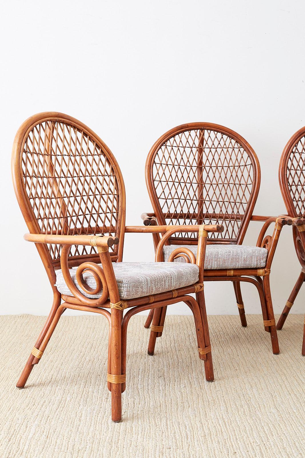 bamboo rattan dining chairs