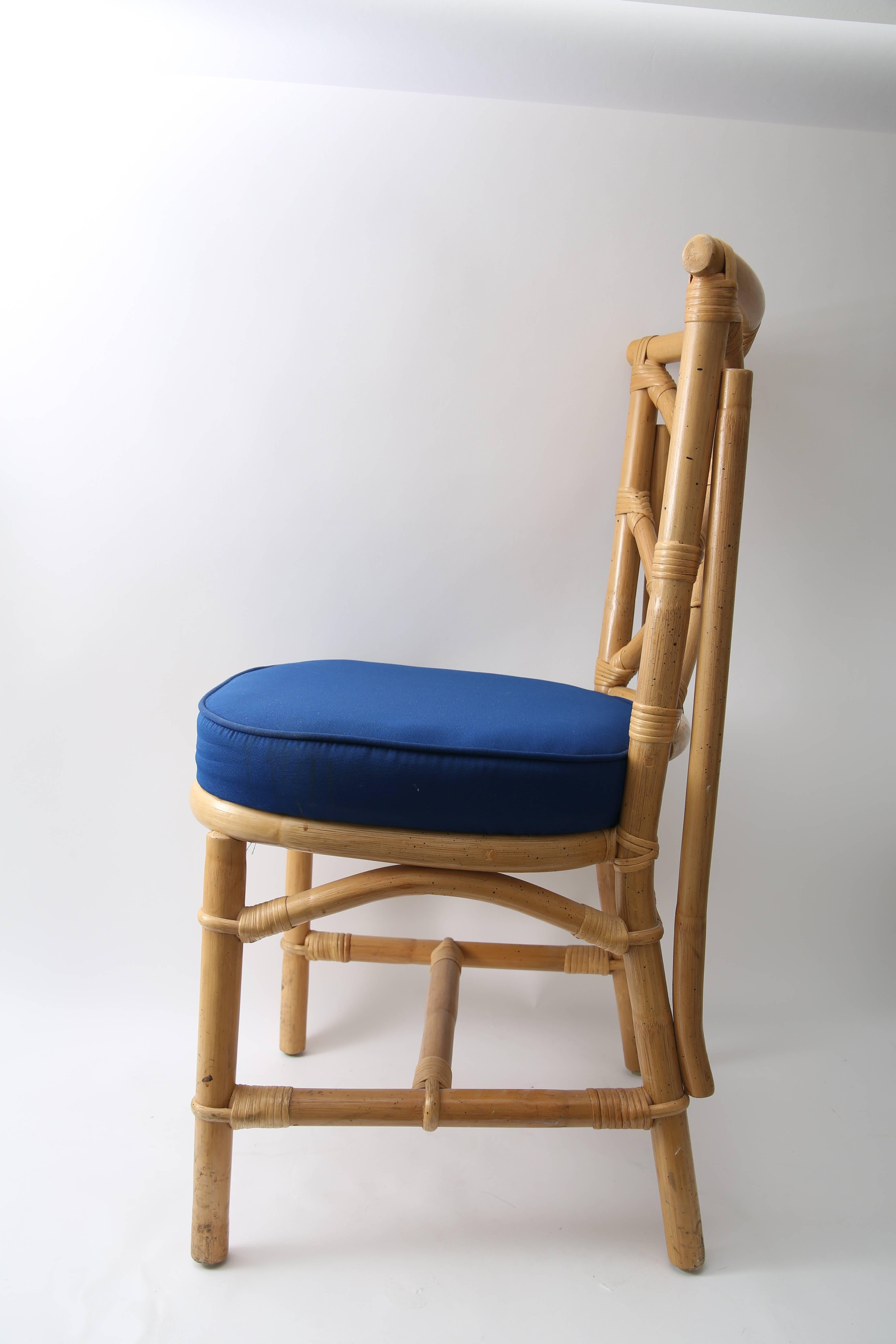 American Set of Four Bamboo Side Chairs