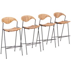 Vintage Set of Four Bar Stools by Arthur Umanoff, US, 1950s