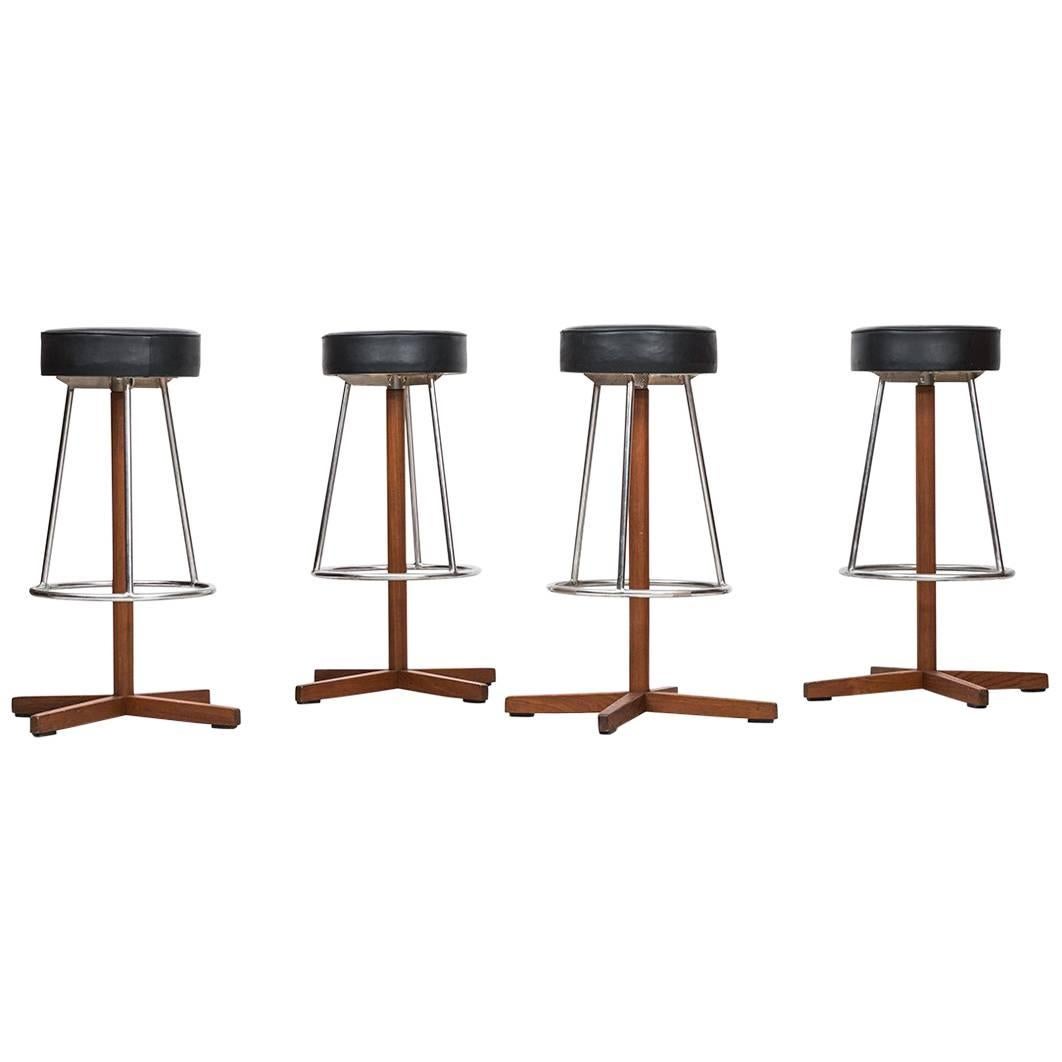 Set of Four bar stools by Dyrlund Smith in Denmark at 1stDibs