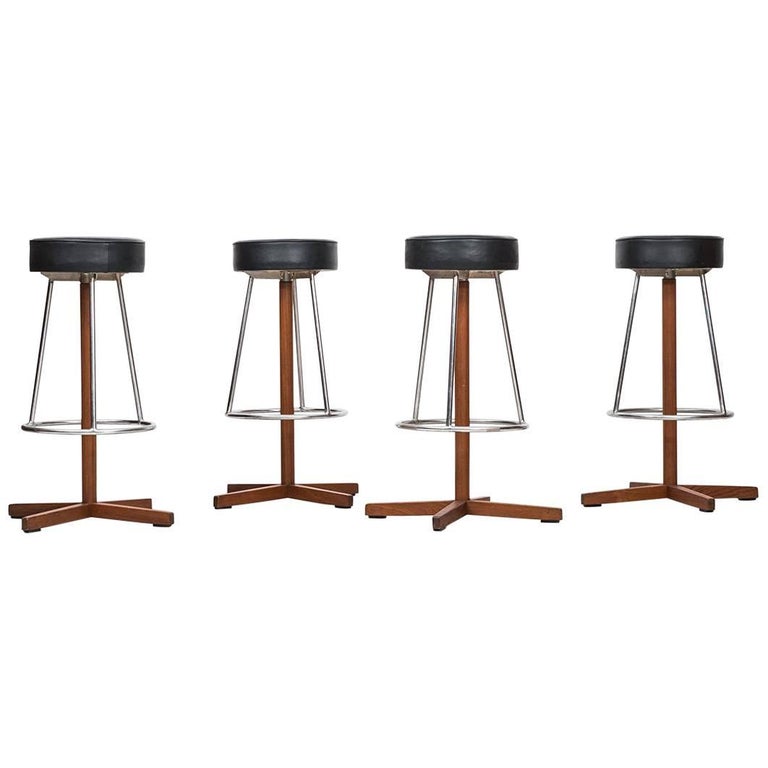 Set of Four bar stools by Dyrlund Smith in Denmark at 1stDibs