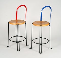 Set of four bar stools designed by Börge Lindau, model "POP", Blå Station