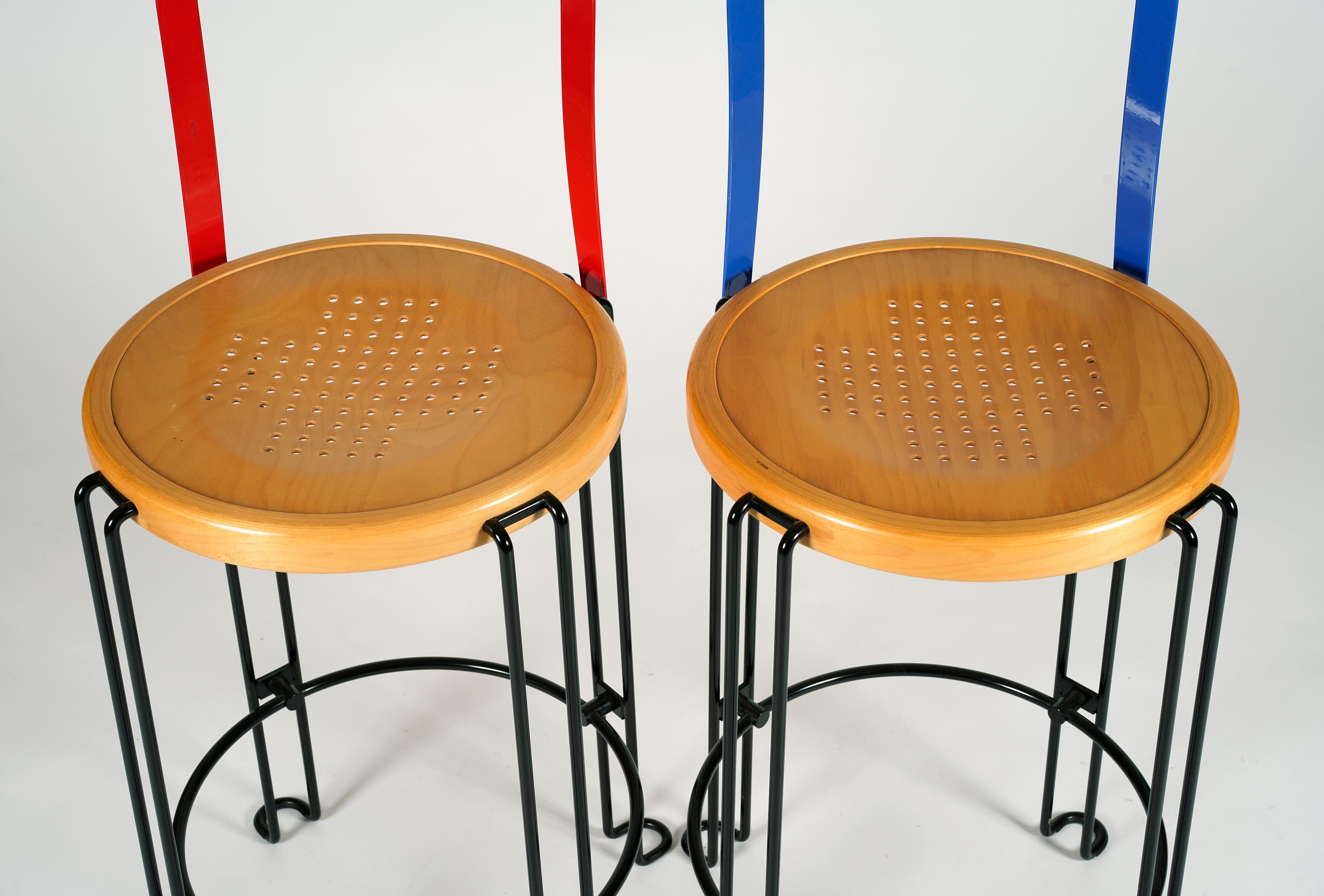 Swedish Set of four bar stools designed by Börge Lindau, model 