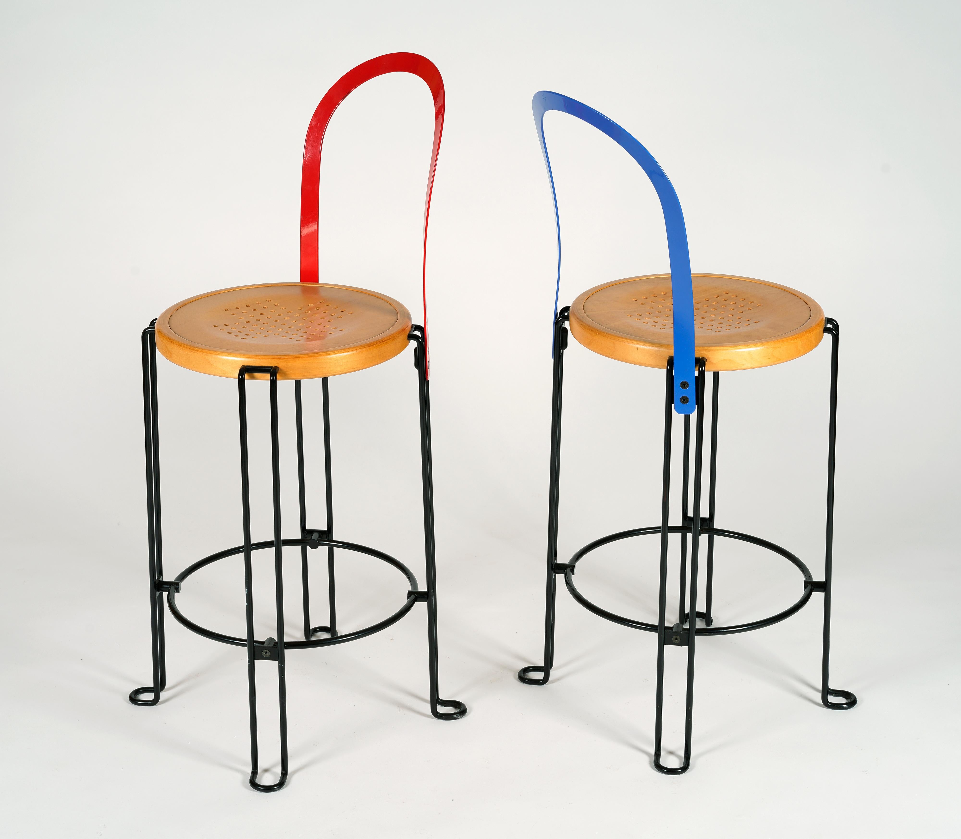Lacquered Set of four bar stools designed by Börge Lindau, model 