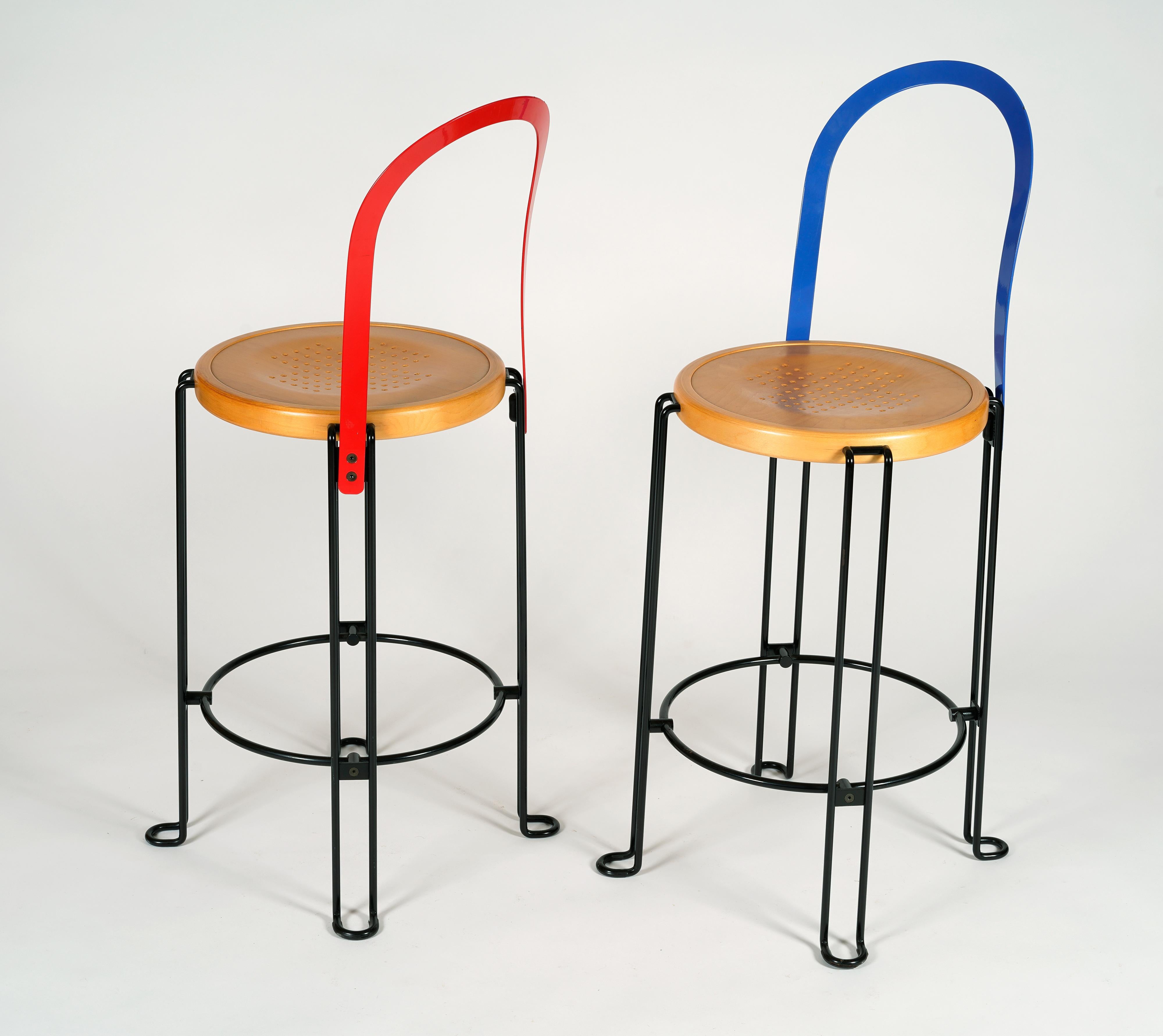 Set of four bar stools designed by Börge Lindau, model 