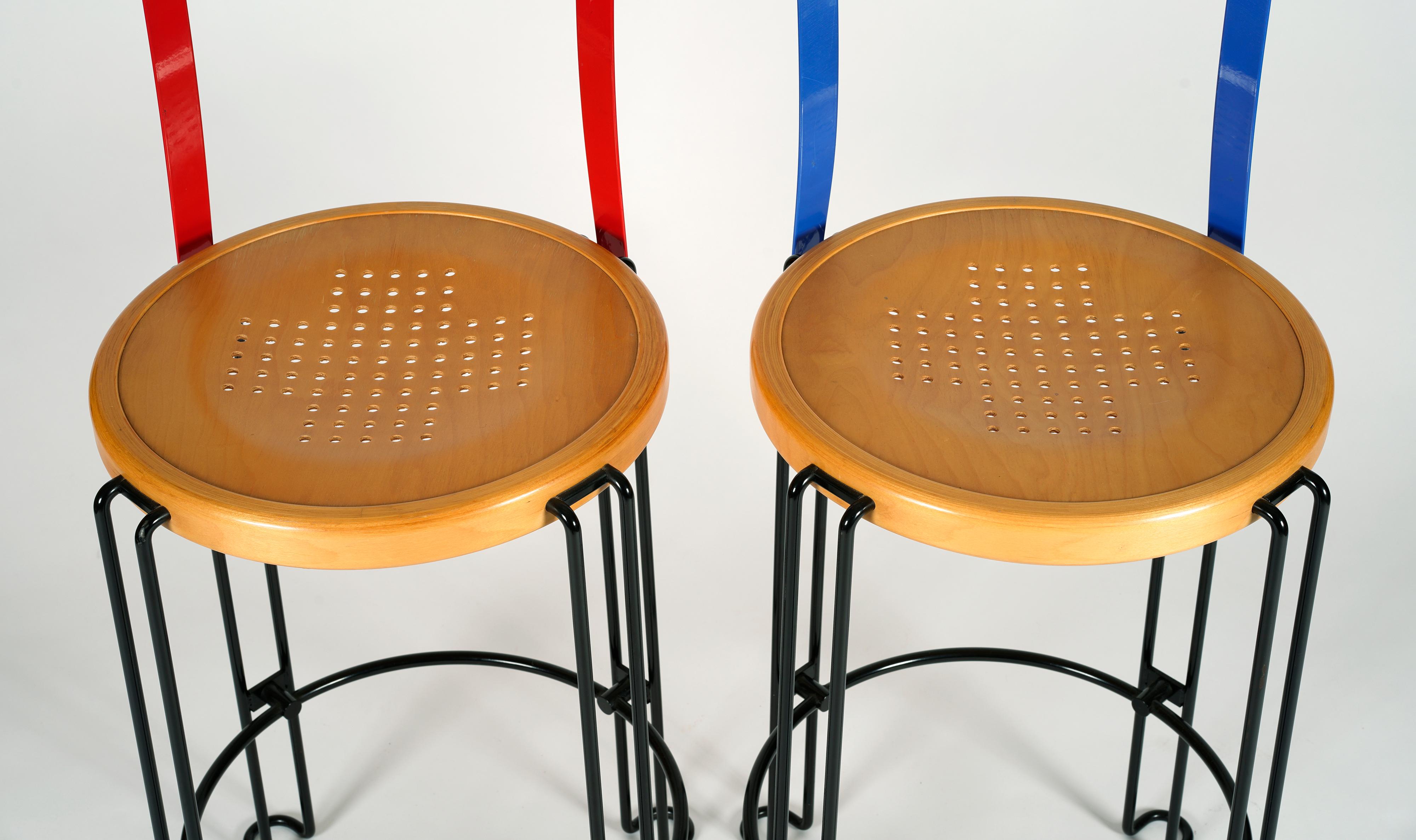 Late 20th Century Set of four bar stools designed by Börge Lindau, model 