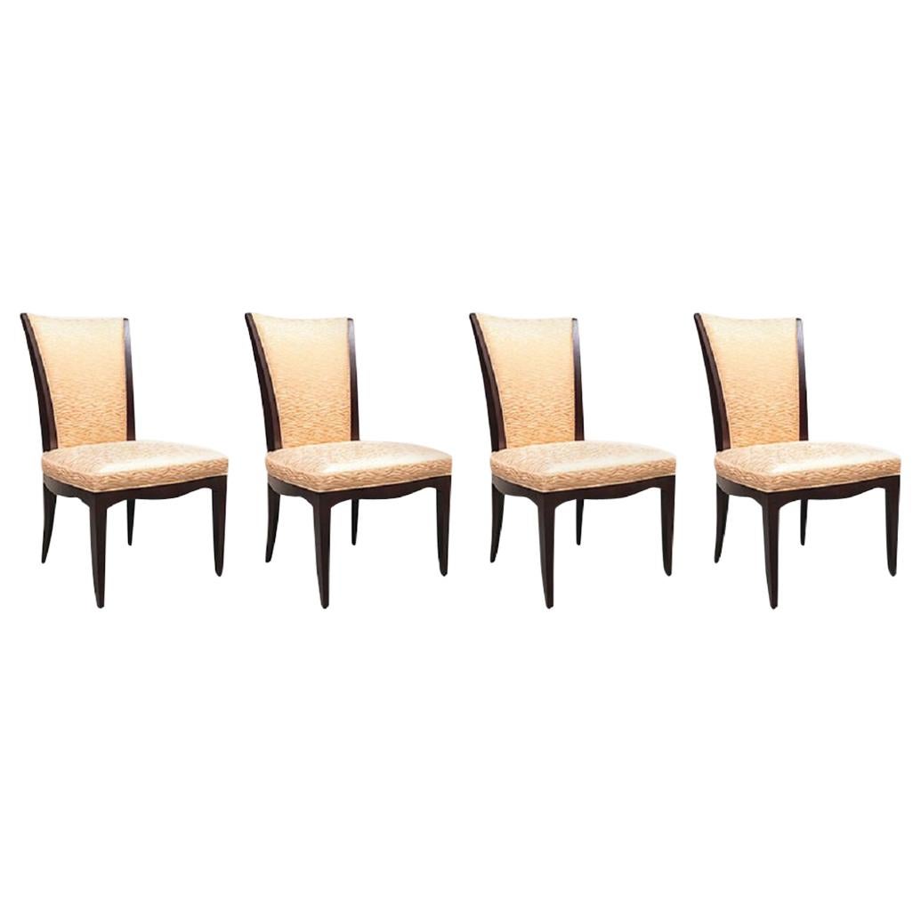 Set of Four Barbara Barry for Baker Furniture Upholstered Side Chairs