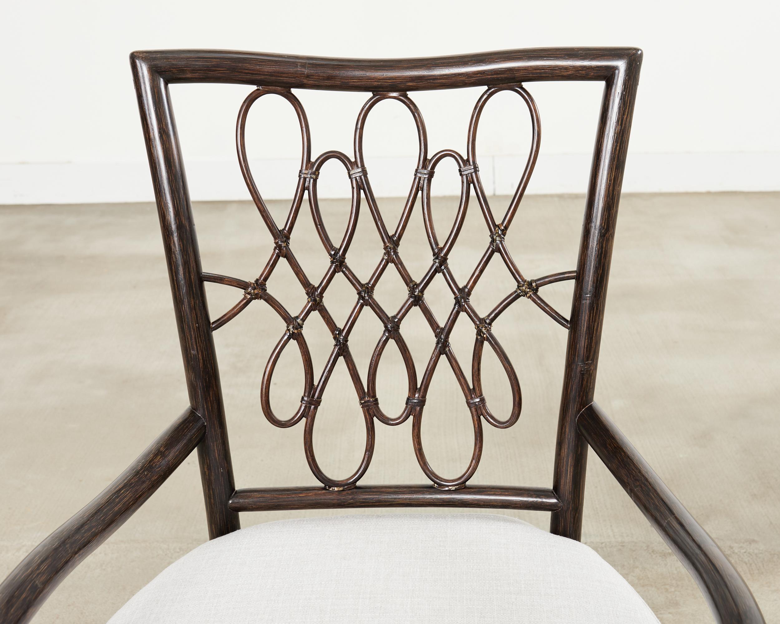 Set di quattro sedie da pranzo in rattan Script di Barbara Barry in vendita 5