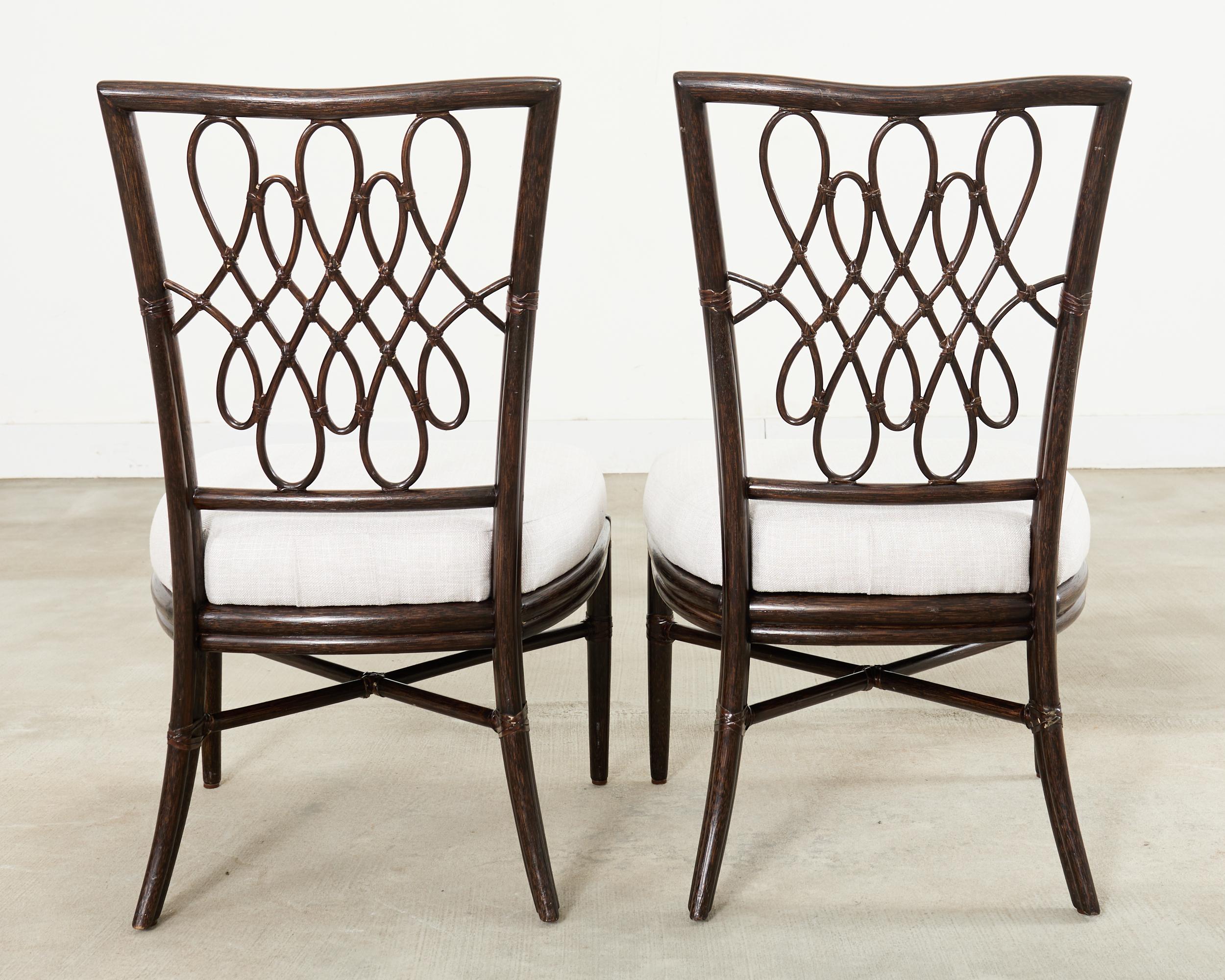 Set di quattro sedie da pranzo in rattan Script di Barbara Barry in vendita 11