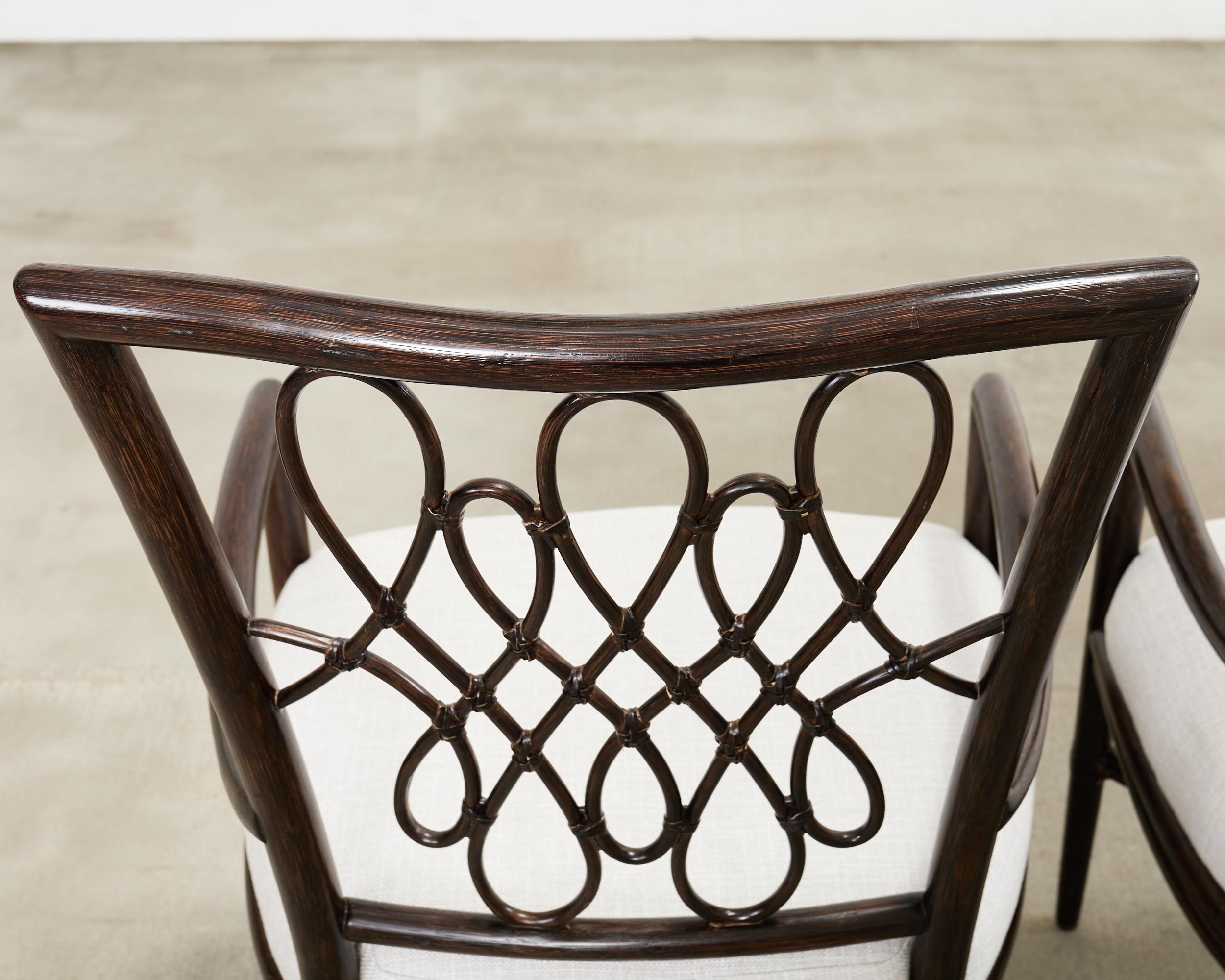 Set di quattro sedie da pranzo in rattan Script di Barbara Barry in vendita 12