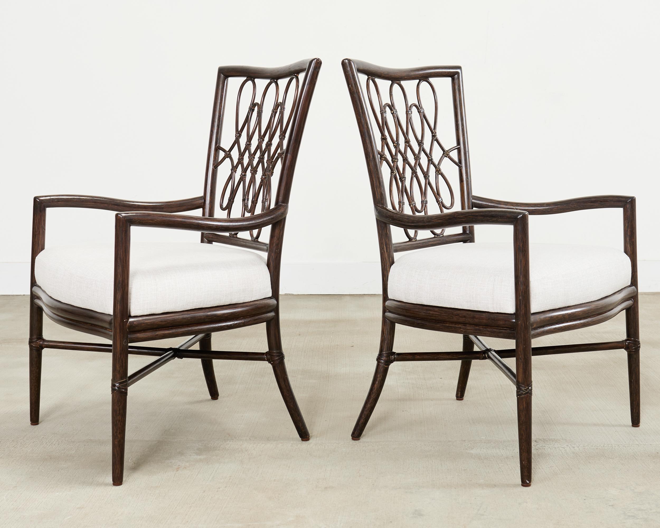 Set di quattro sedie da pranzo in rattan Script di Barbara Barry In condizioni buone in vendita a Rio Vista, CA