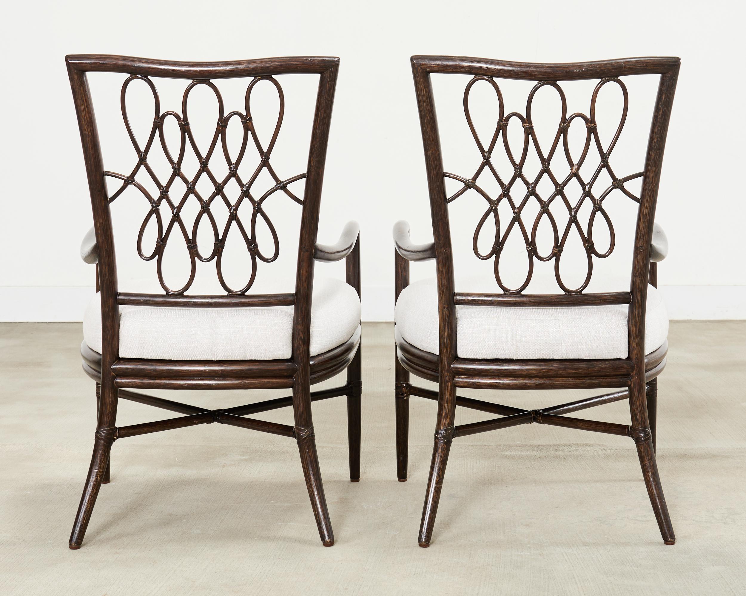 Set di quattro sedie da pranzo in rattan Script di Barbara Barry in vendita 1