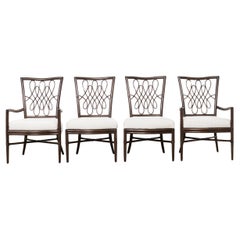 Set di quattro sedie da pranzo in rattan Script di Barbara Barry