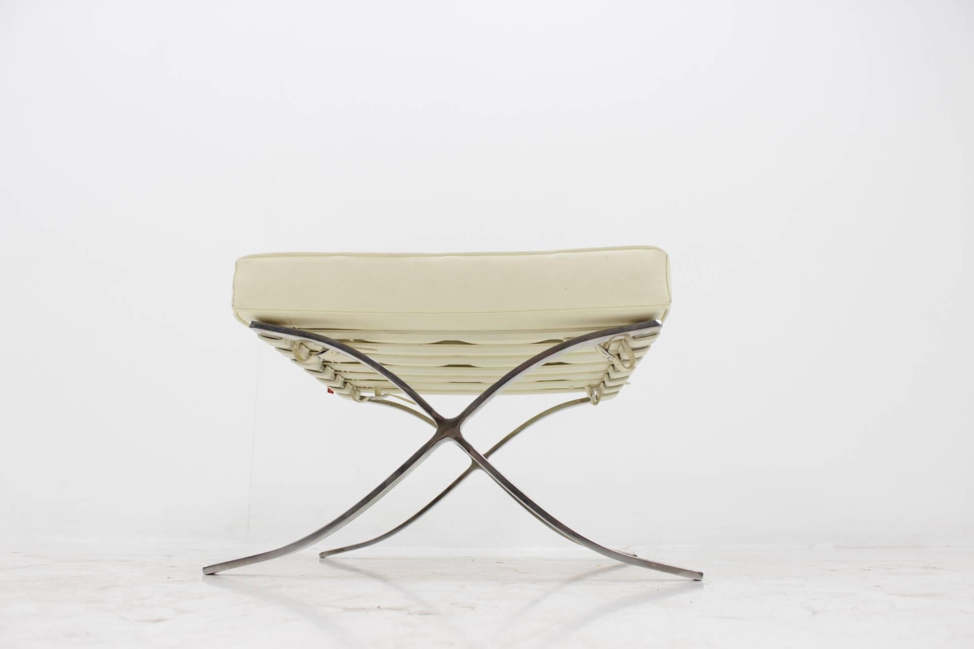 Textile Barcelona Footstools / Taburets by Ludwig Mies van der Rohe