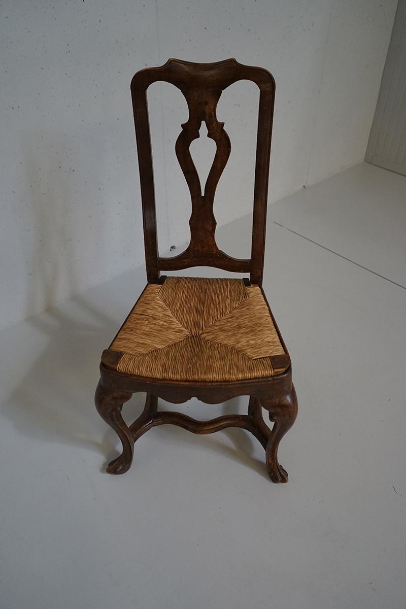 Straw Set of Four Baroque Style Chairs For Sale