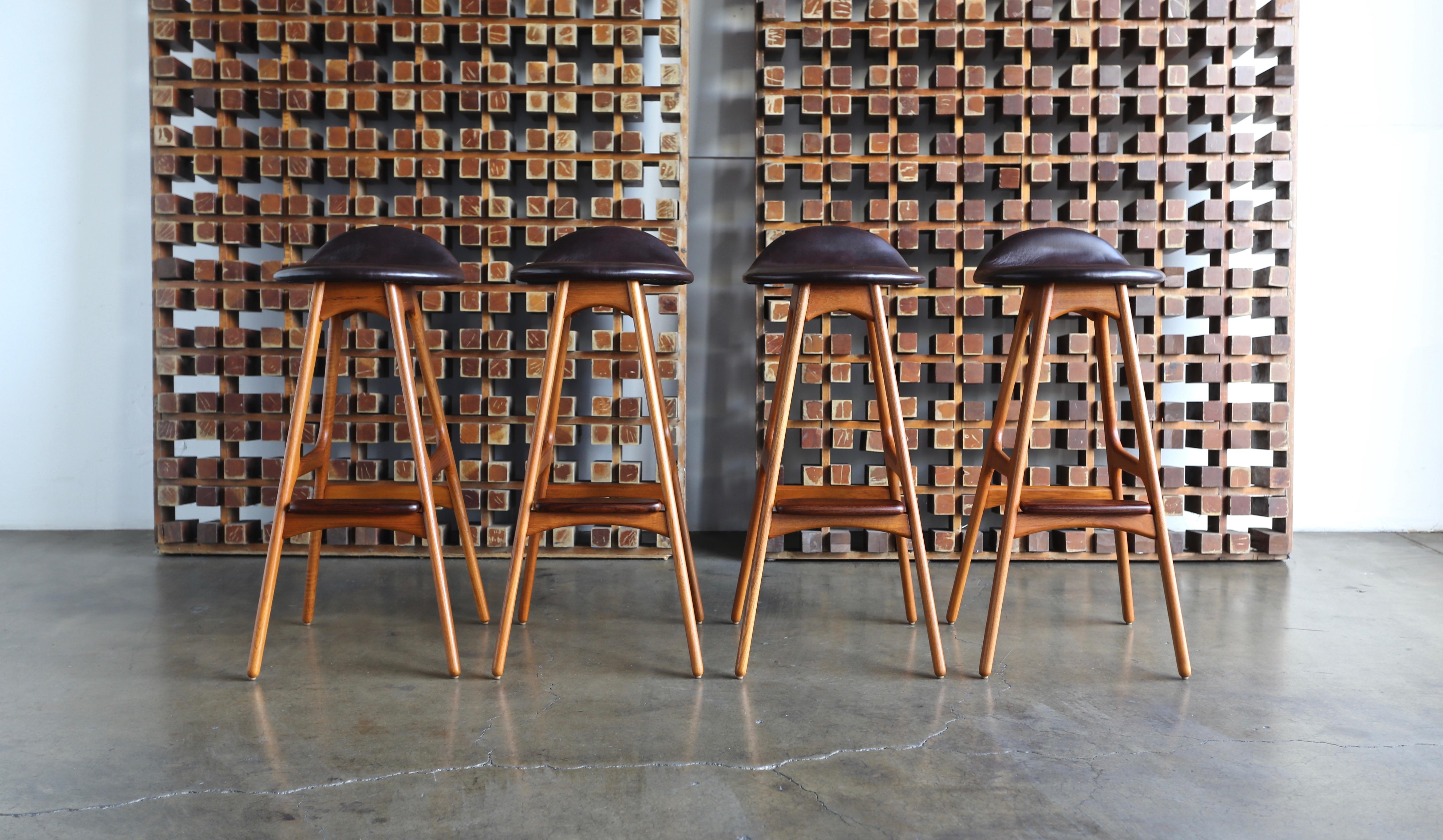 Set of Four Barstools by Erik Buch 1