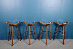 Set of Four Barstools, Made in Spain, 1960s