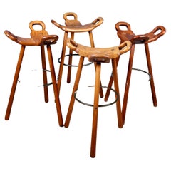 Ensemble de quatre tabourets de bar, Made in Spain, 1960s