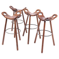 Vintage Set of Four Barstools, Made in Spain, 1960s