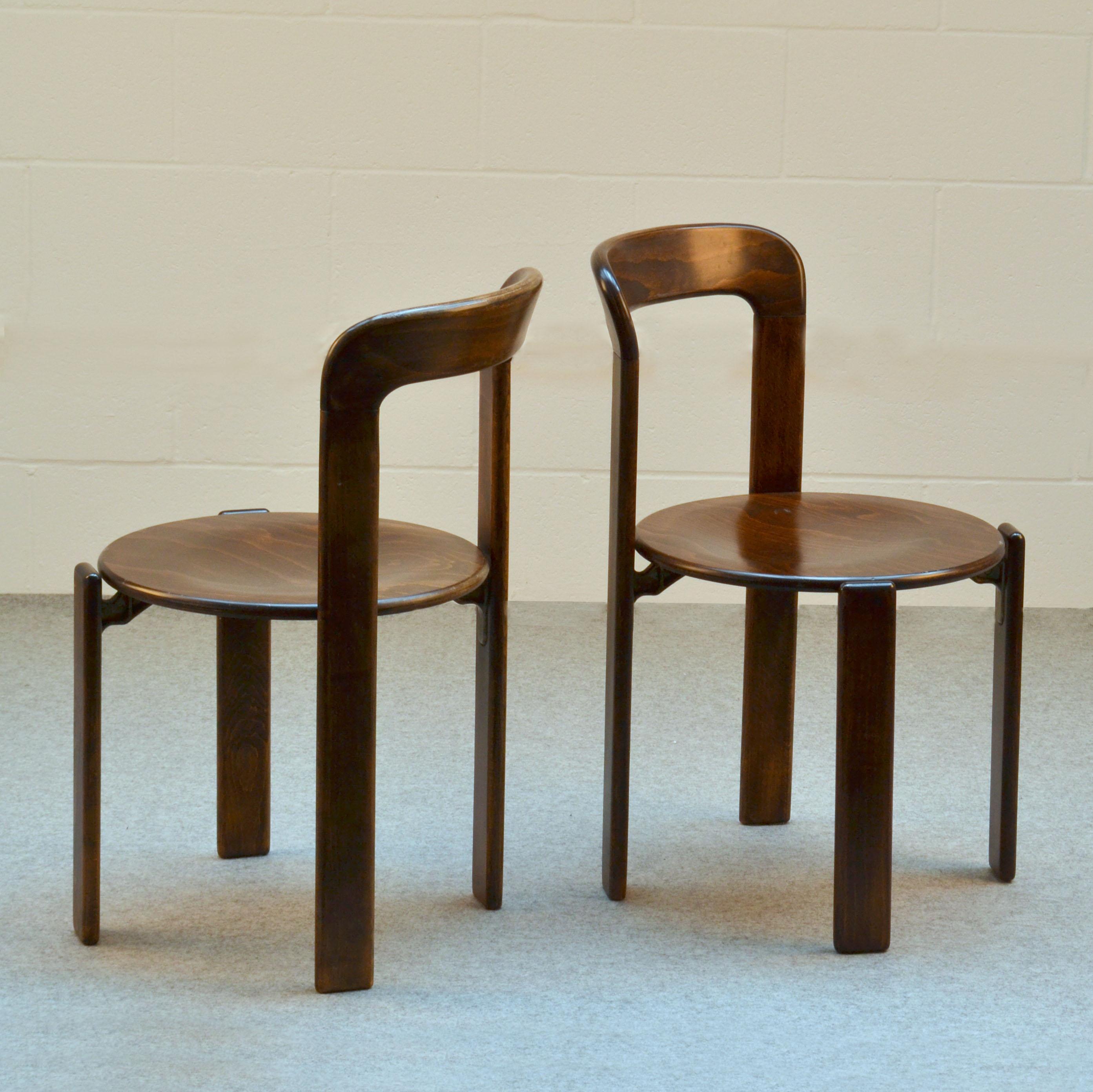 German Set of Four Bauhaus Dining Chairs by Bruno Rey