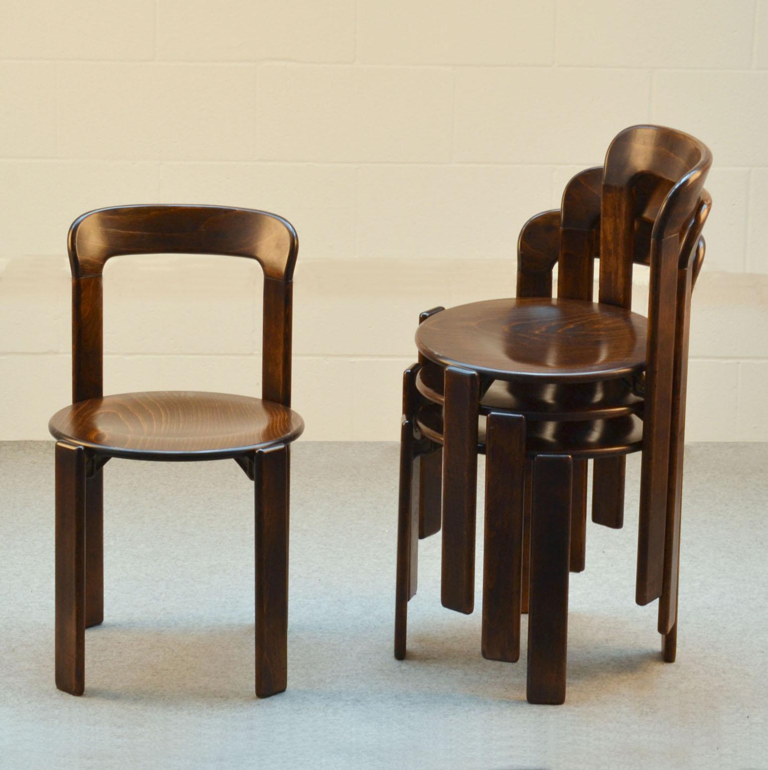 Set of Four Bauhaus Dining Chairs by Bruno Rey In Excellent Condition In London, GB