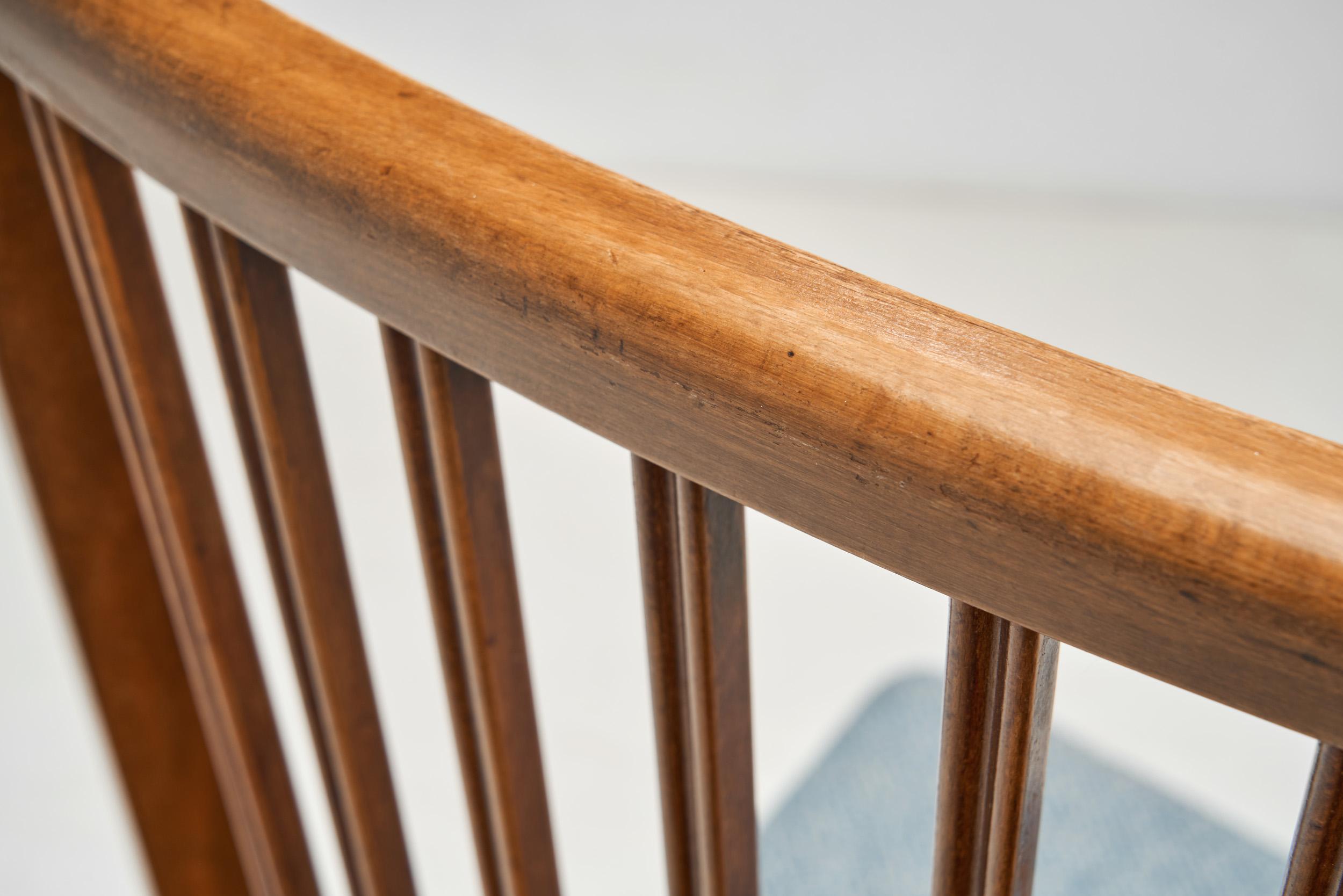 Set of Four Beech Danish Cabinetmaker Dining Chairs, Denmark Mid-20th Century For Sale 1