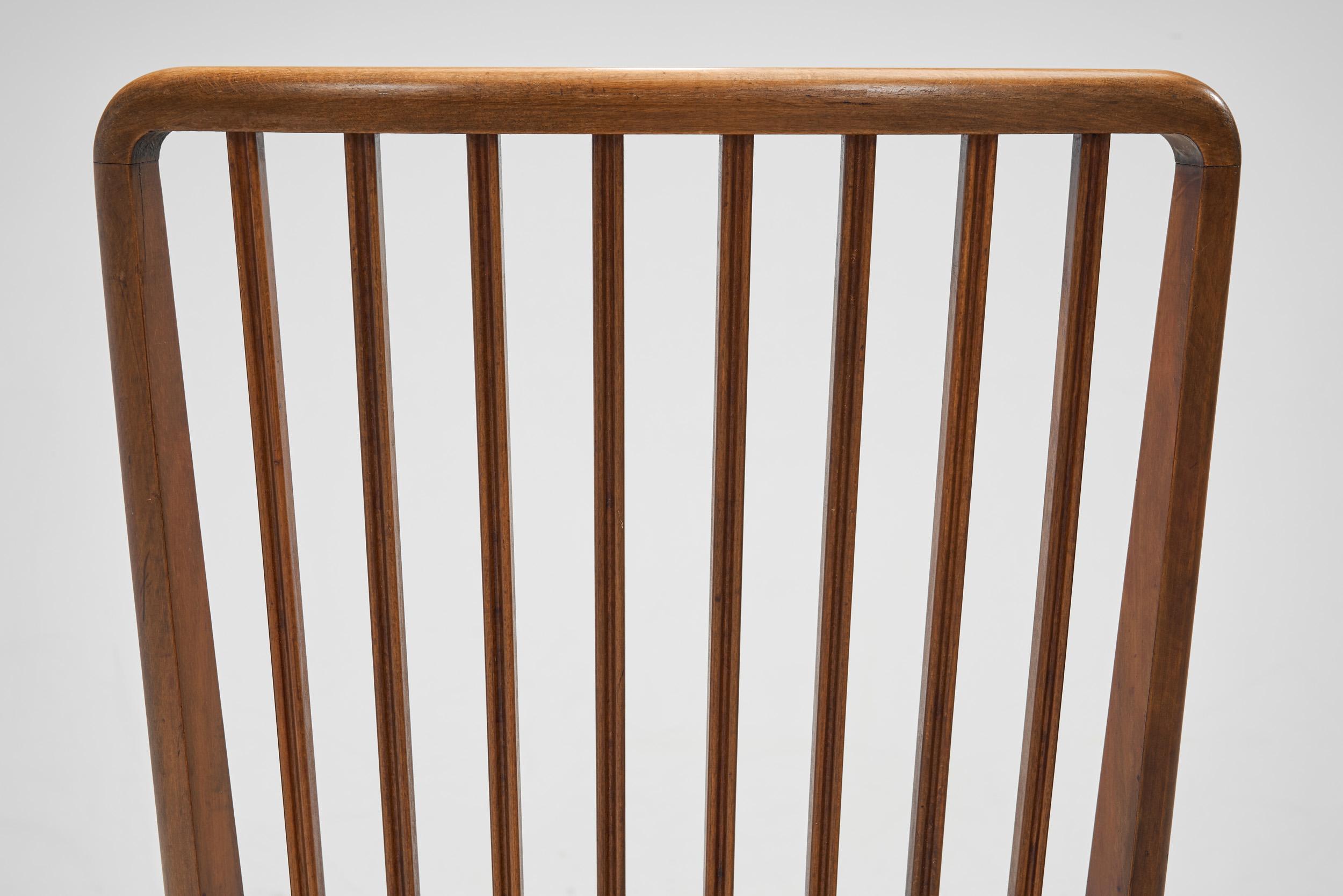 Set of Four Beech Danish Cabinetmaker Dining Chairs, Denmark Mid-20th Century For Sale 4