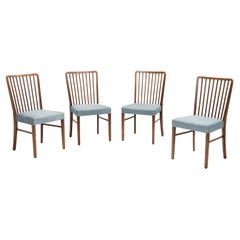 Set of Four Beech Danish Cabinetmaker Dining Chairs, Denmark Mid-20th Century