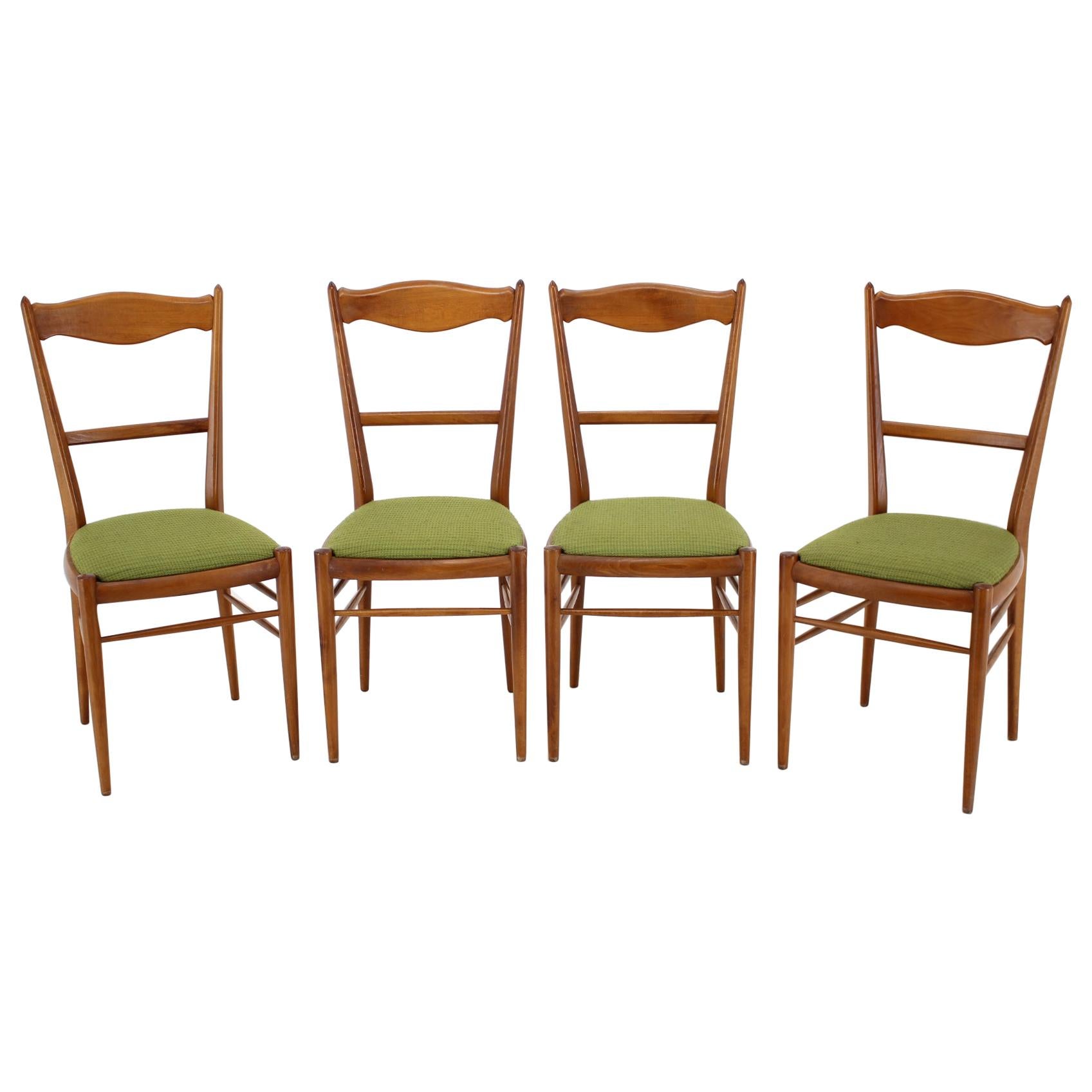 Set of Four Beech Dining Chairs, 1960s